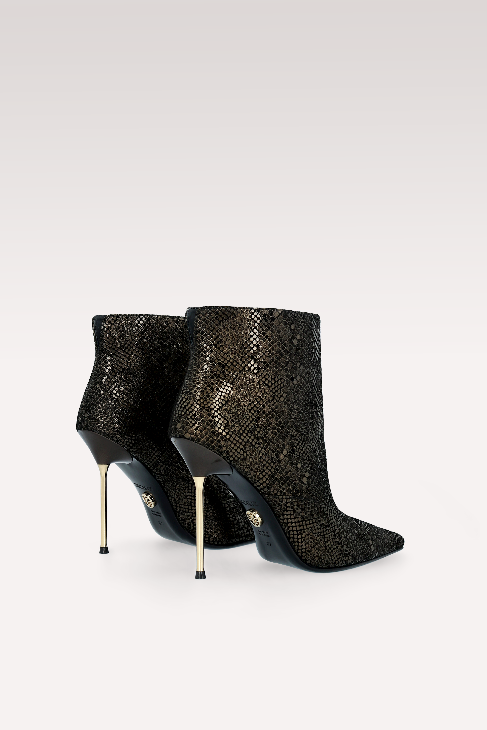STIVALETTI IN PELLE STAMPA PITONE ORO STACY