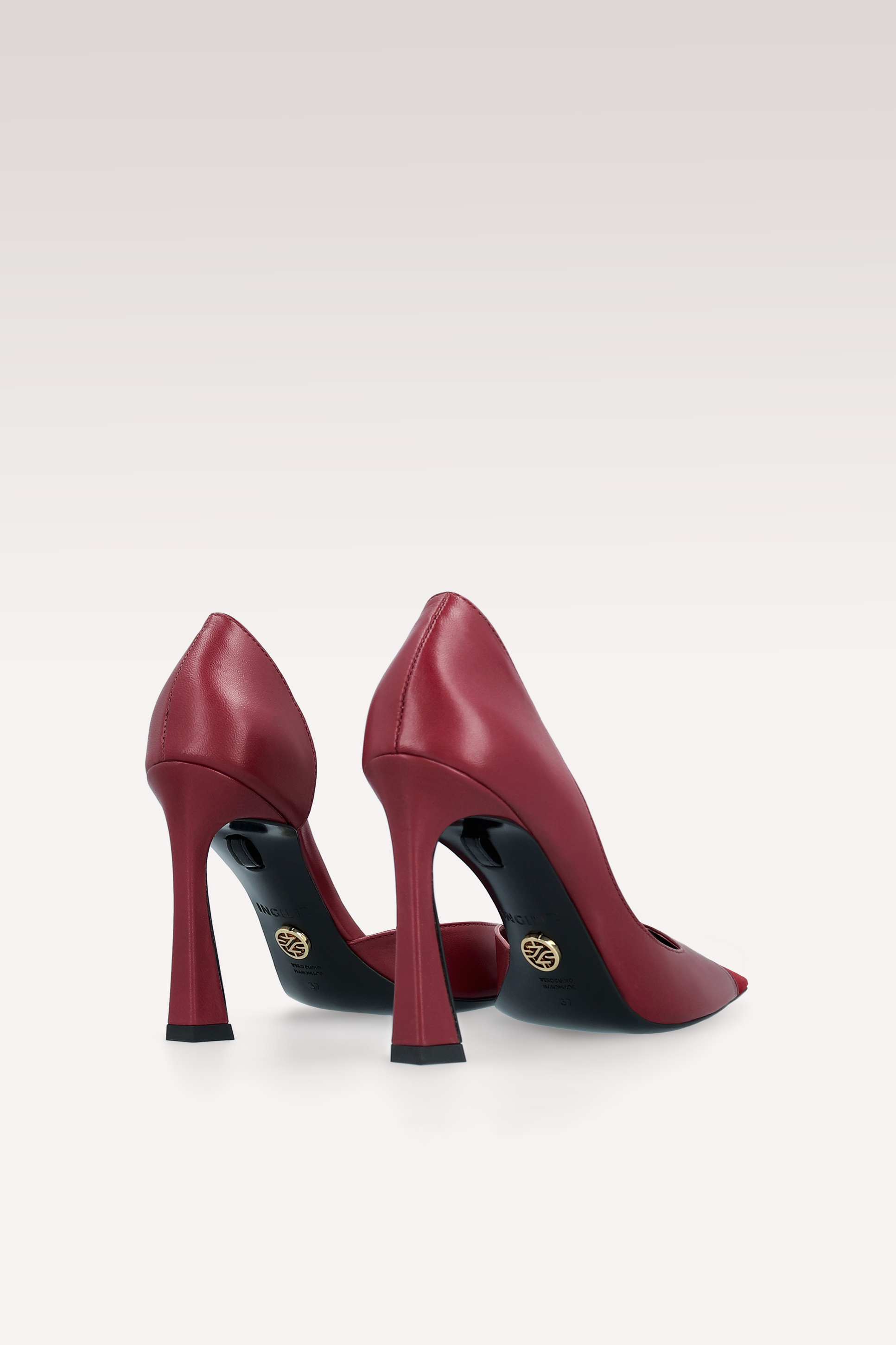 VESPER BORDEAUX LEATHER AND SUEDE LEATHER PUMPS