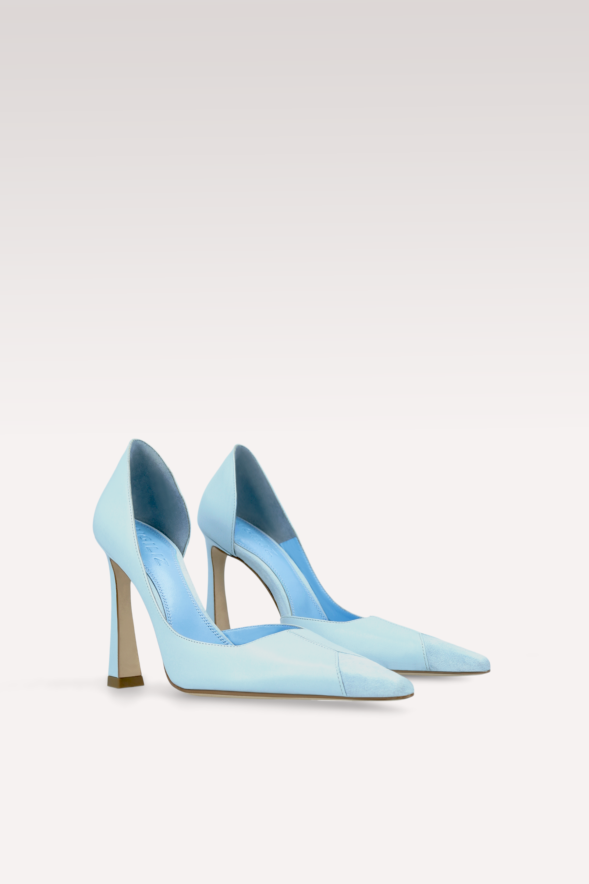 DECOLLETÉ VESPER IN PELLE E PELLE SCAMOSCIATA AZZURRO POLVERE
