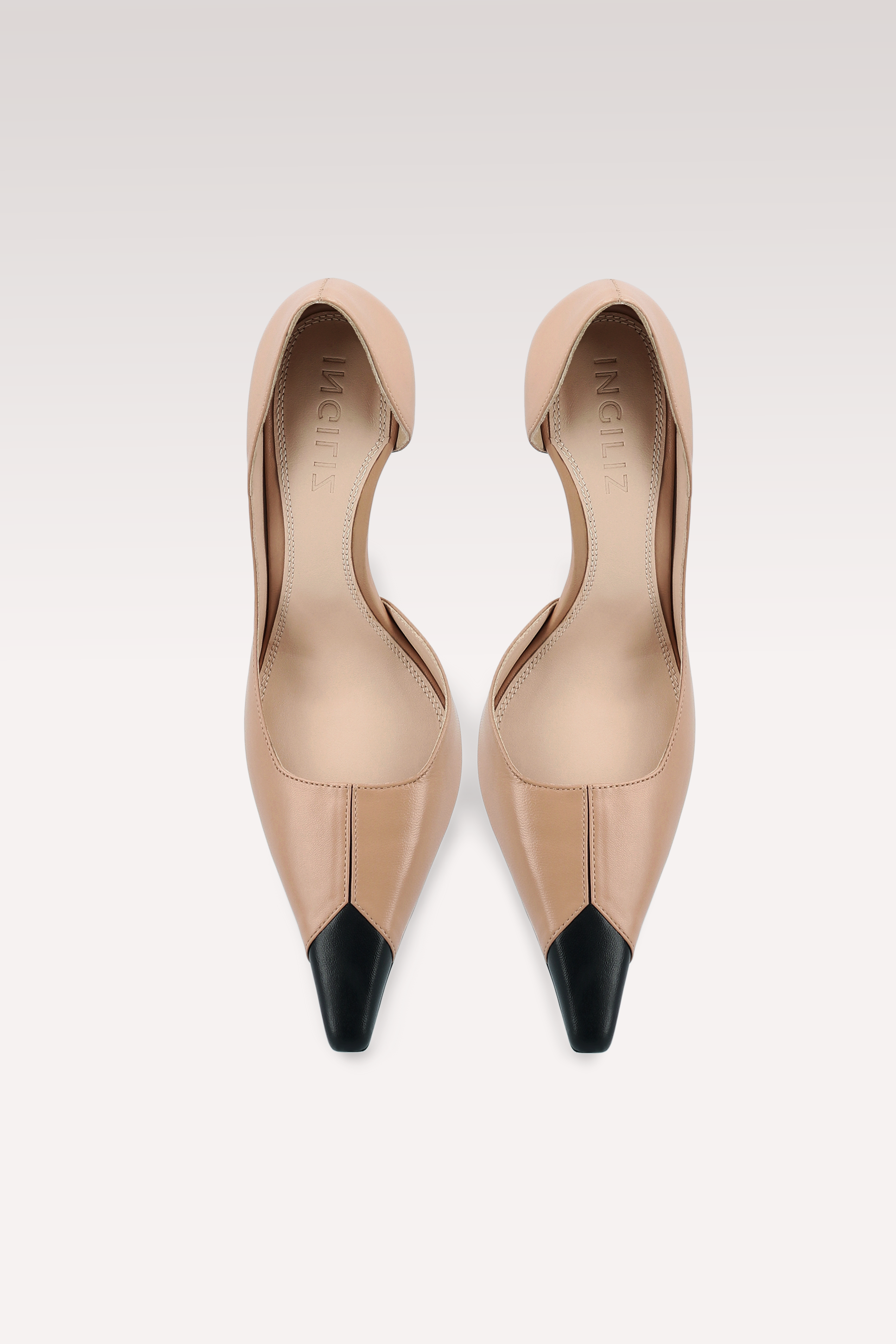 VESPER MOCHA MOUSSE AND BLACK LEATHER PUMPS
