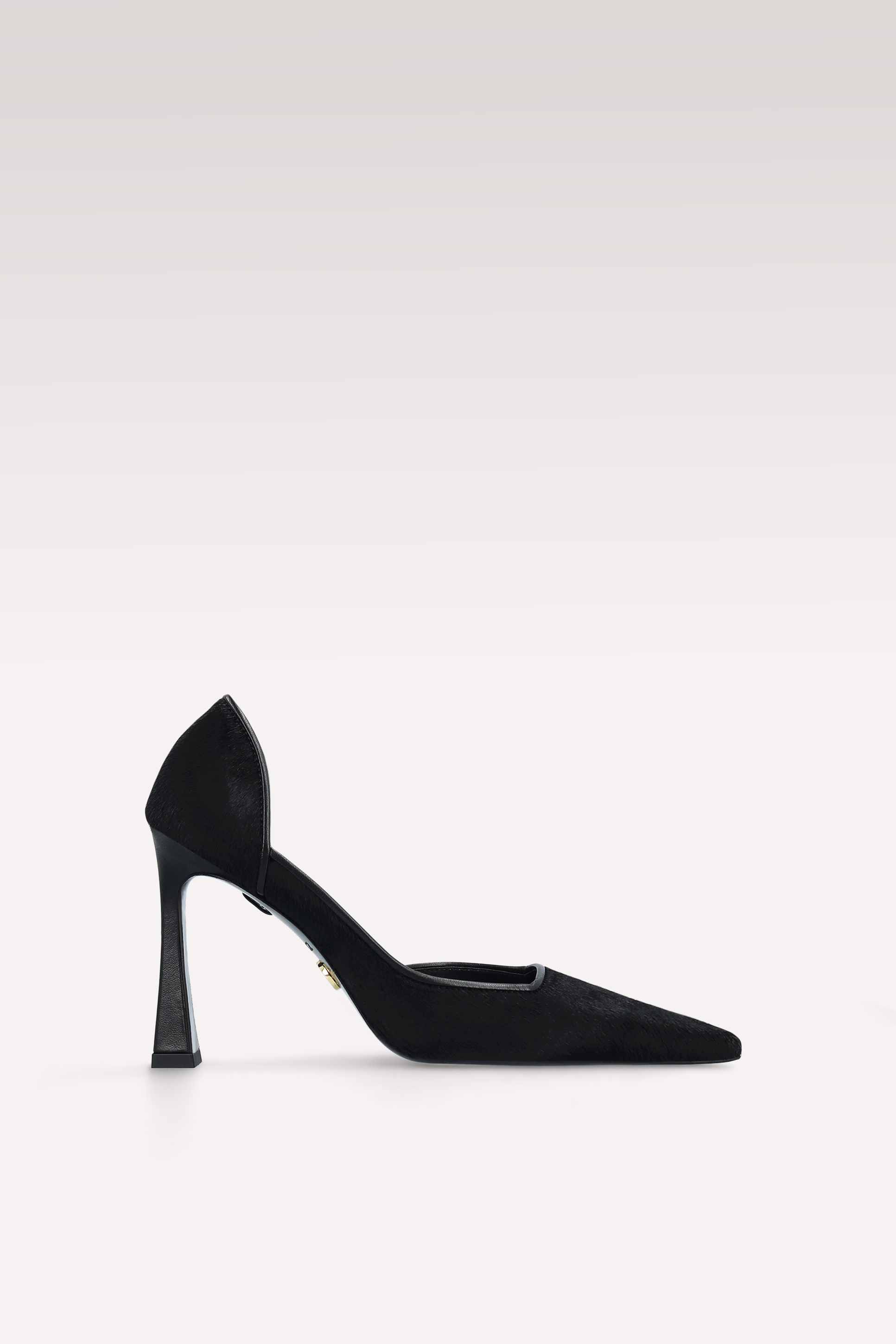 VERTEX BLACK CALF HAIR LEATHER PUMPS