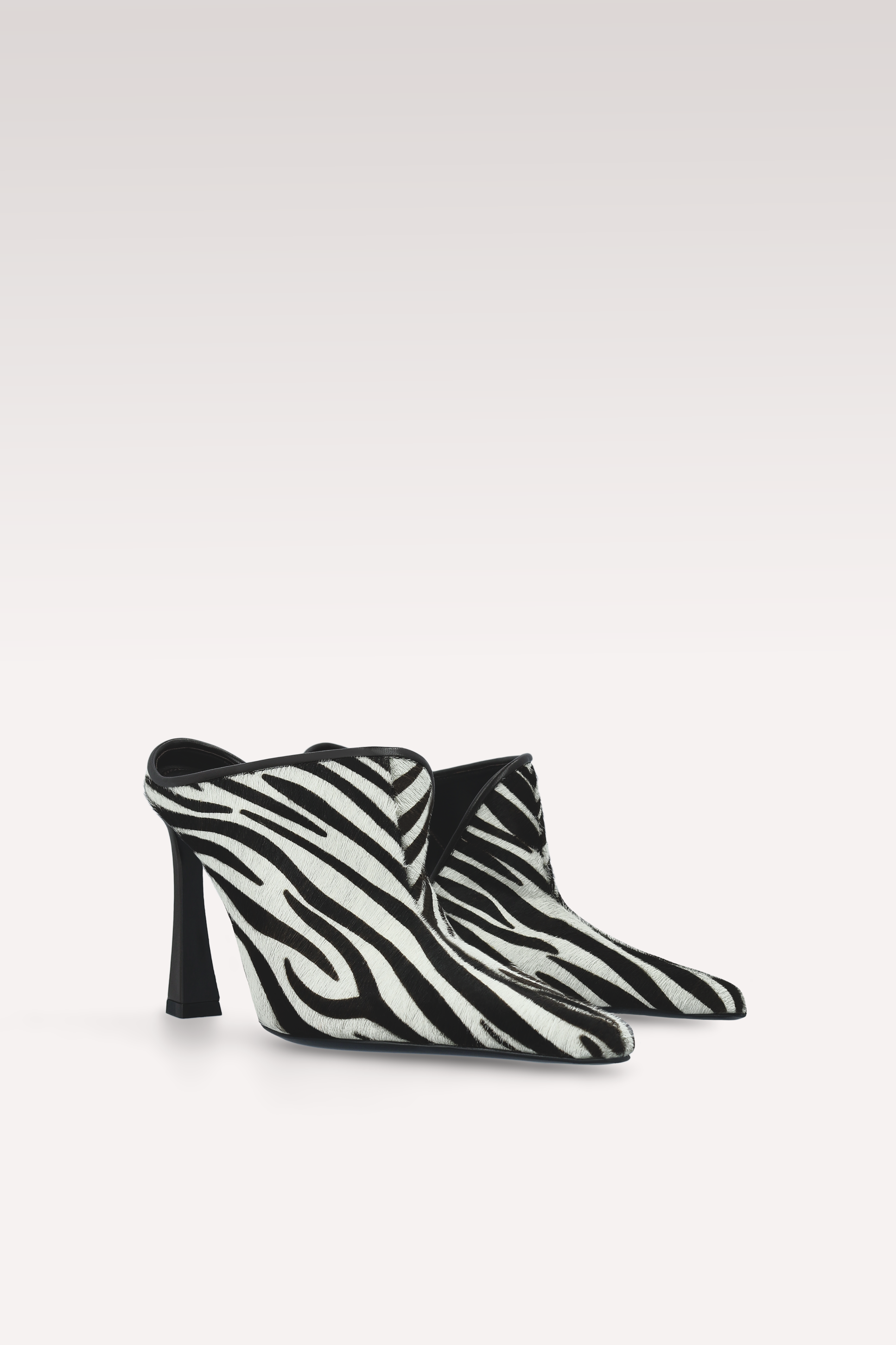 CIABATTE MULES IN PELLE DI VITELLO STAMPATO ZEBRA VALE
