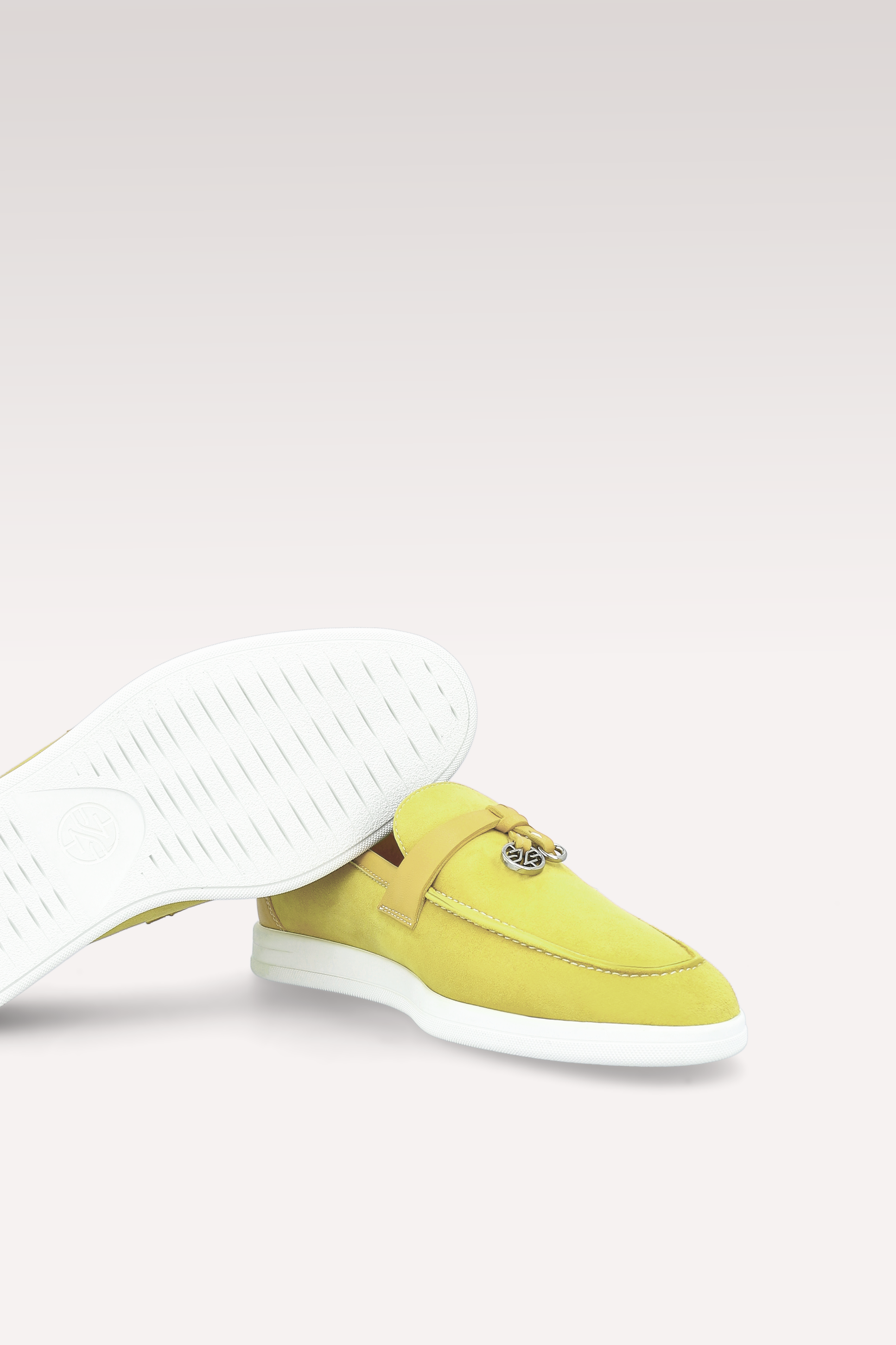 PRIVE YELLOW SUEDE AND LEATHER LOAFERS