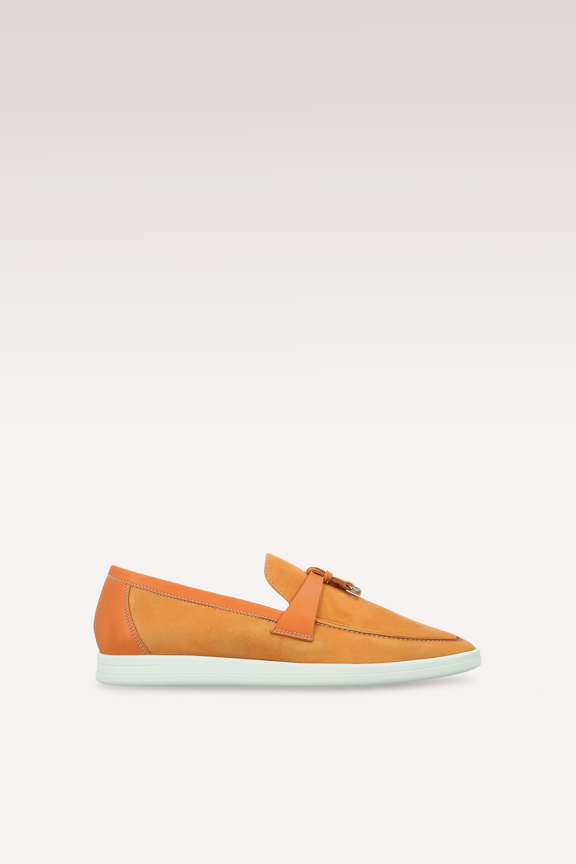 MOCASSINI PRIVE IN SUEDE E PELLE ARANCIONE