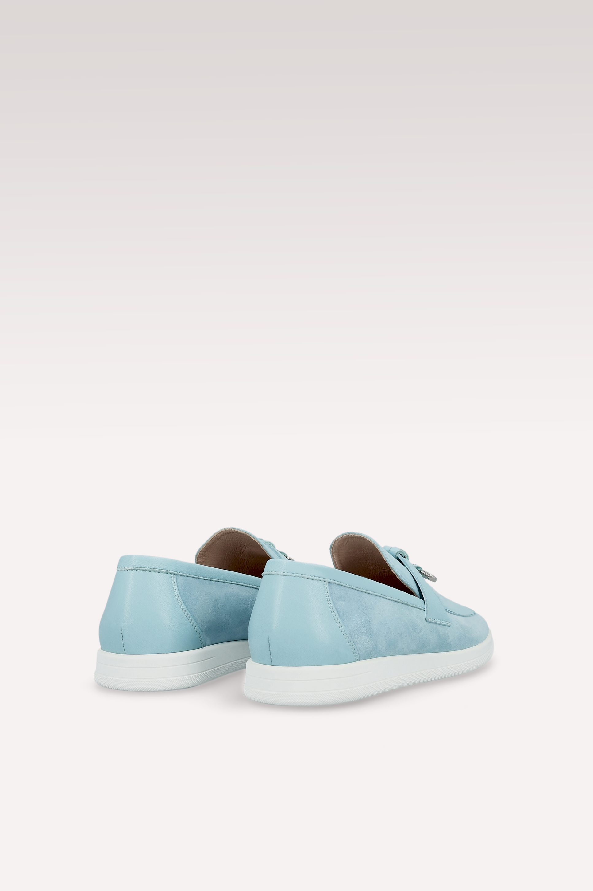 MOCASSINI PRIVE IN SUEDE E PELLE AZZURRI