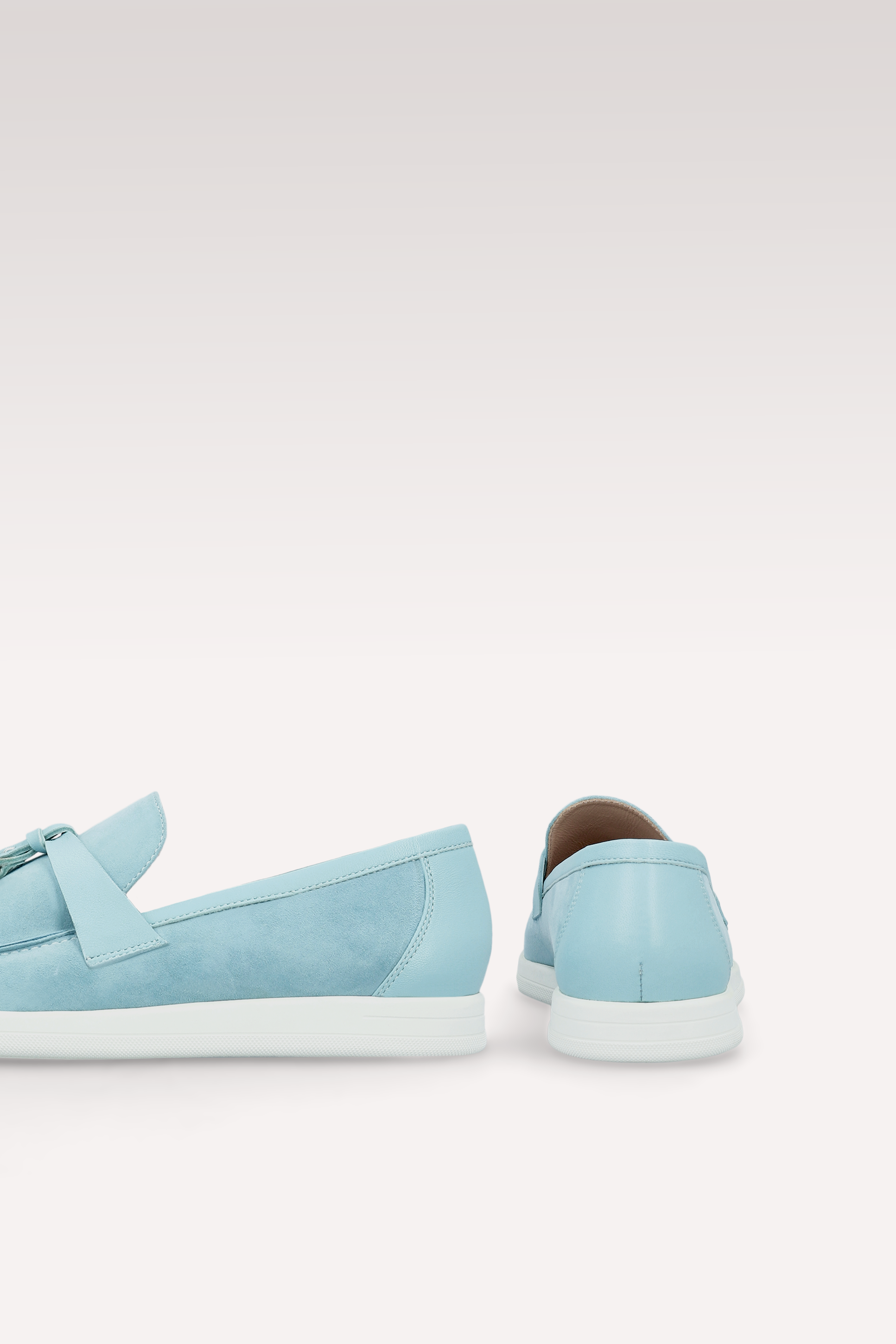 MOCASSINI PRIVE IN SUEDE E PELLE AZZURRI