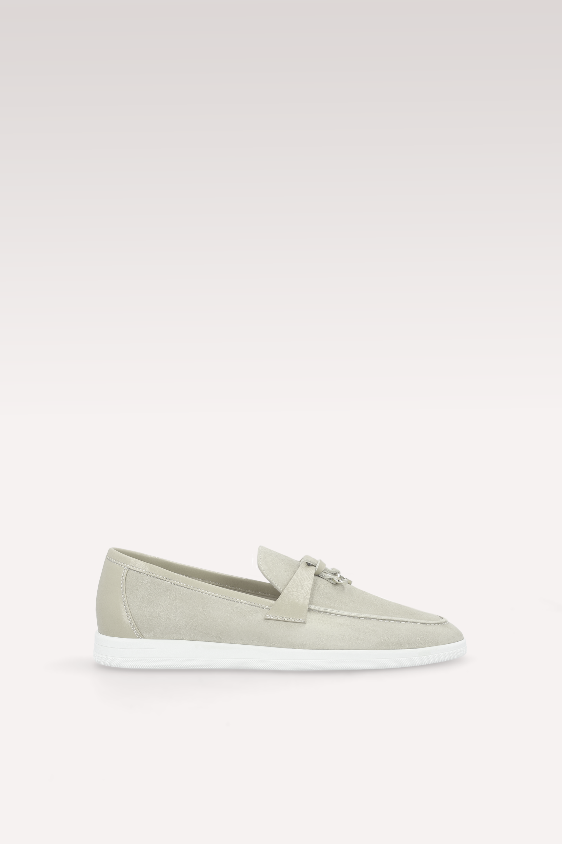 PRIVE OFF WHITE SUEDE AND LEATHER LOAFERS