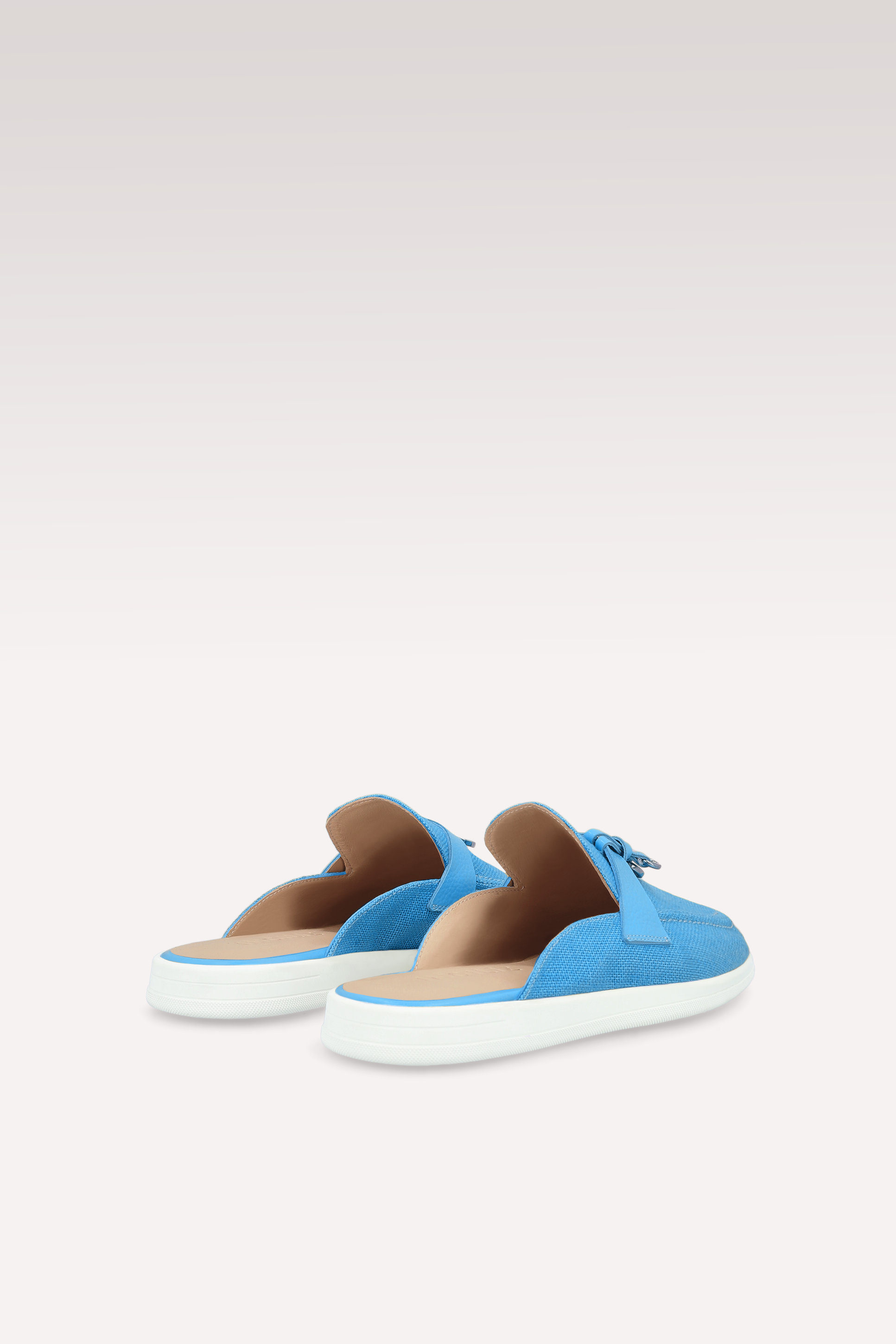 ECLAT BLUE LINEN MULES