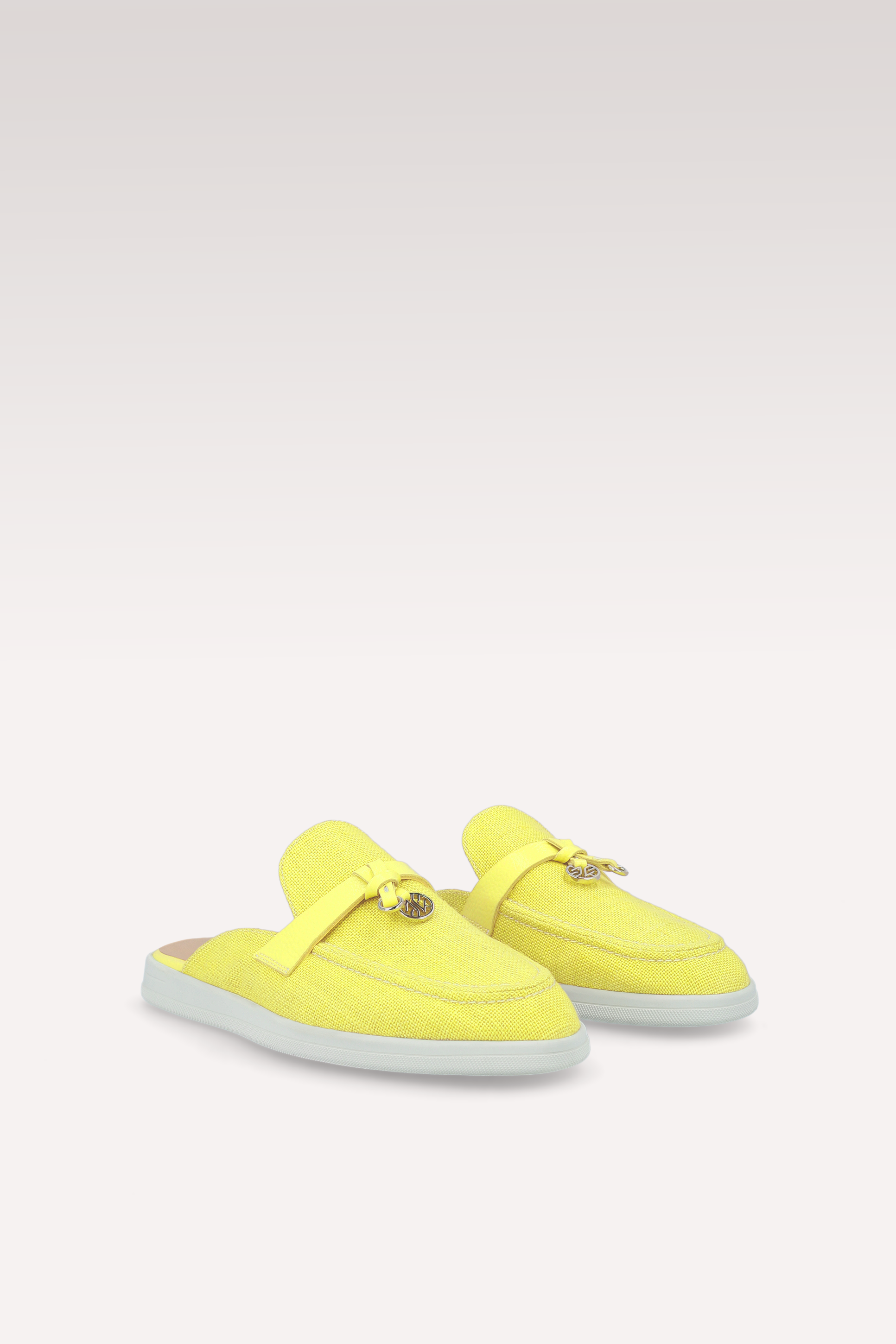 ECLAT YELLOW LINEN MULES