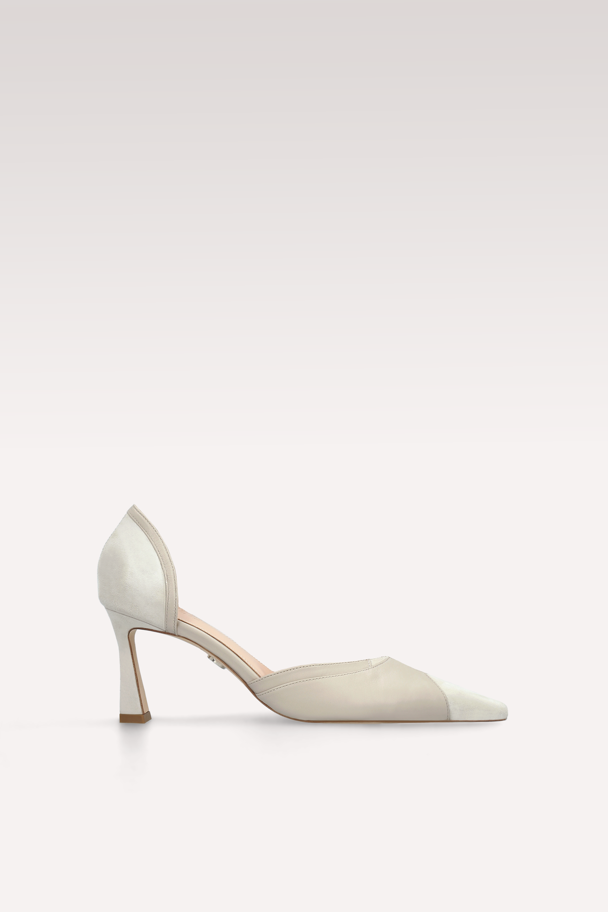 Décolleté MERYL in suede e pelle bianco sporco