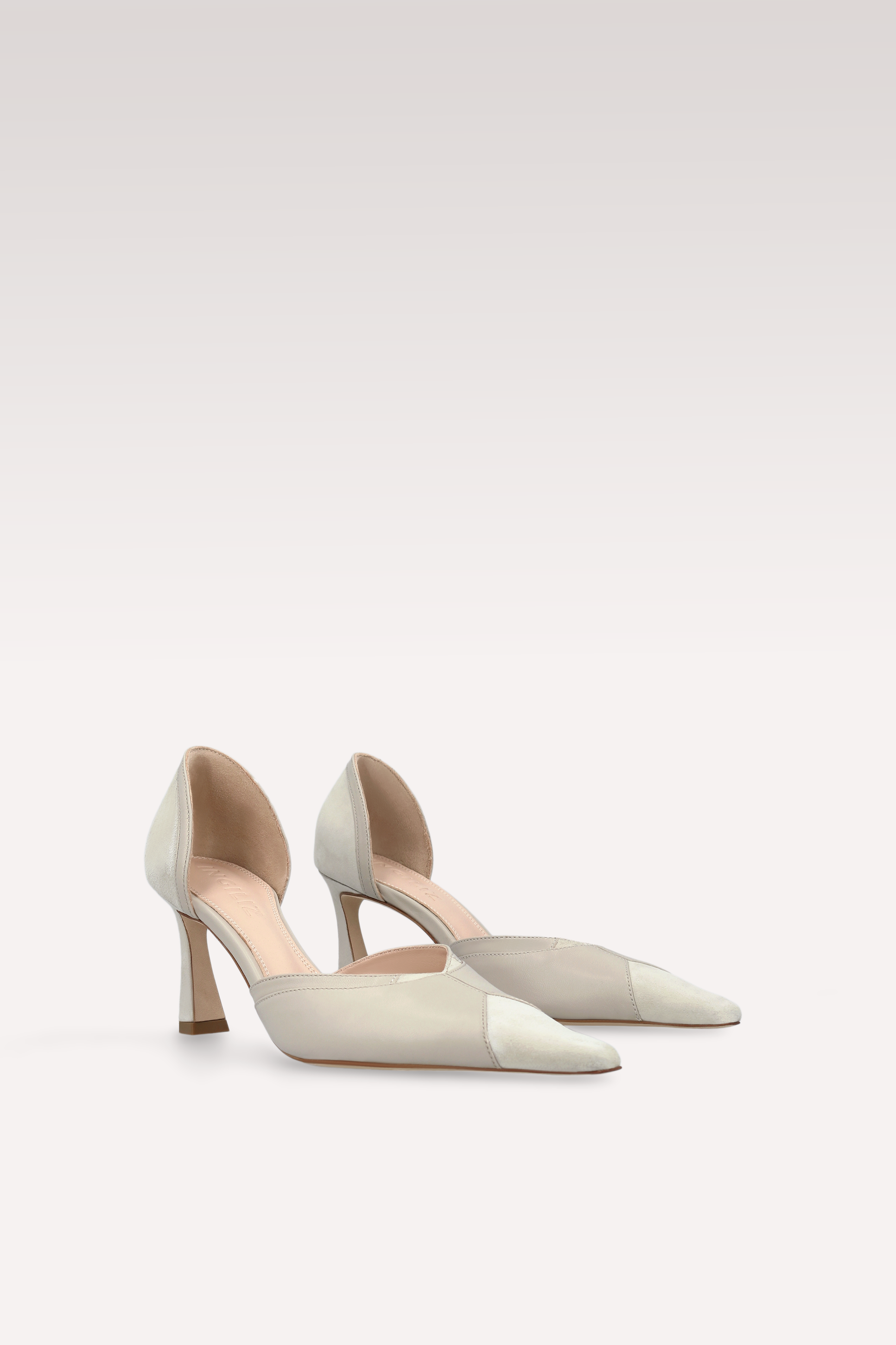 Décolleté MERYL in suede e pelle bianco sporco