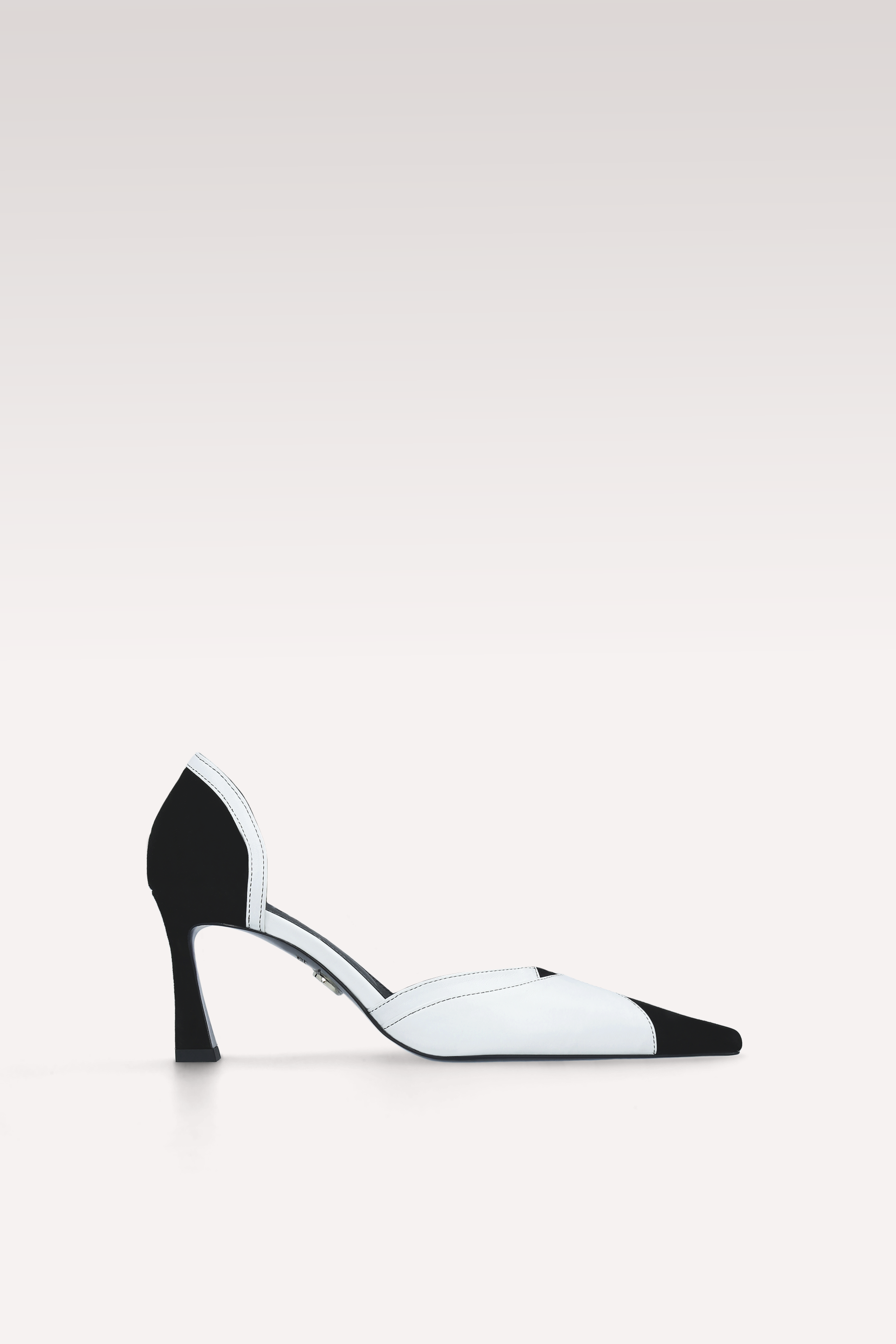 MERYL WHITE AND BLACK SUEDE LEATHER PUMPS