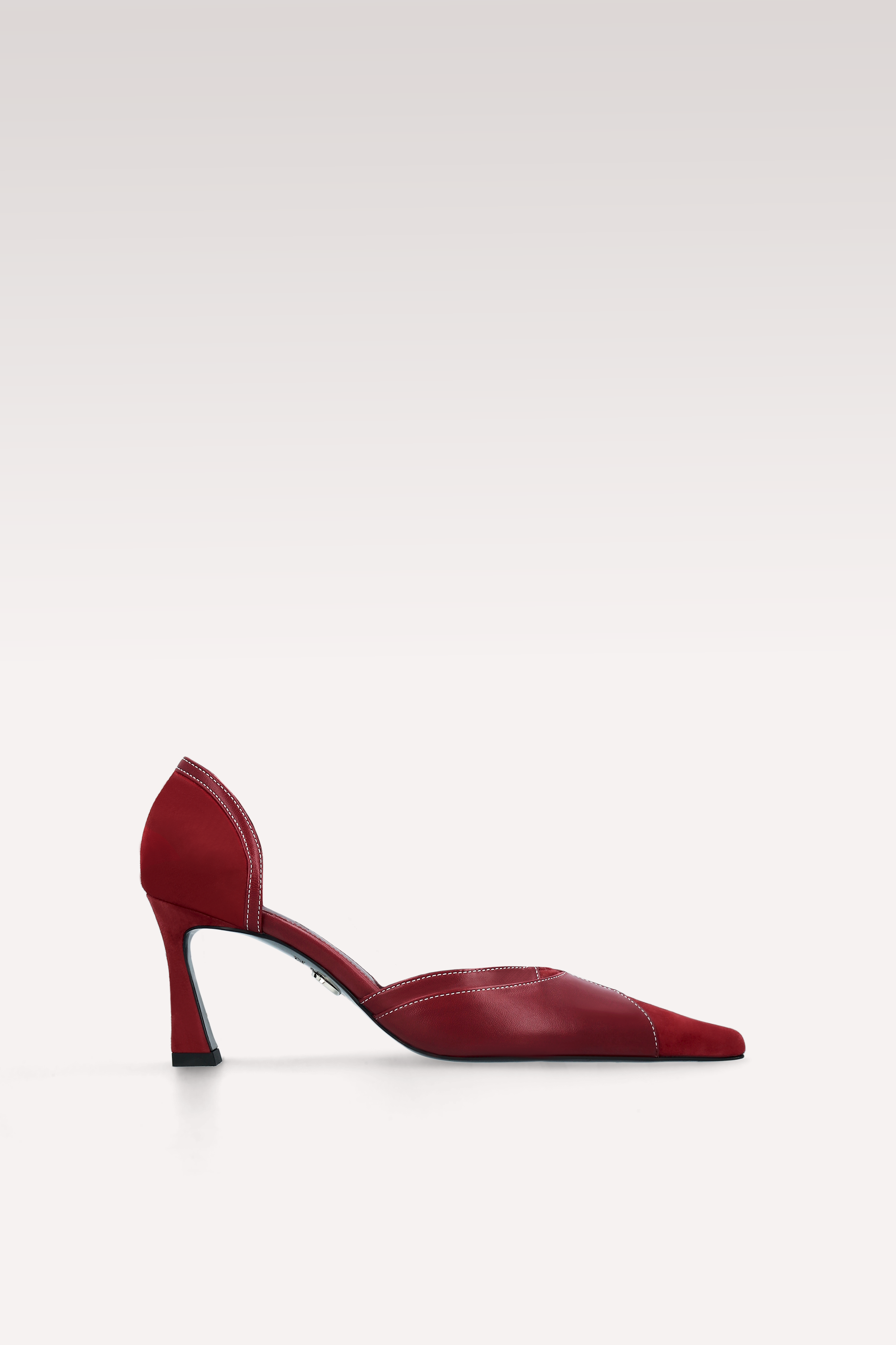 DÉCOLLETÉ MERYL IN PELLE SCAMOSCIATA E PELLE BORDEAUX