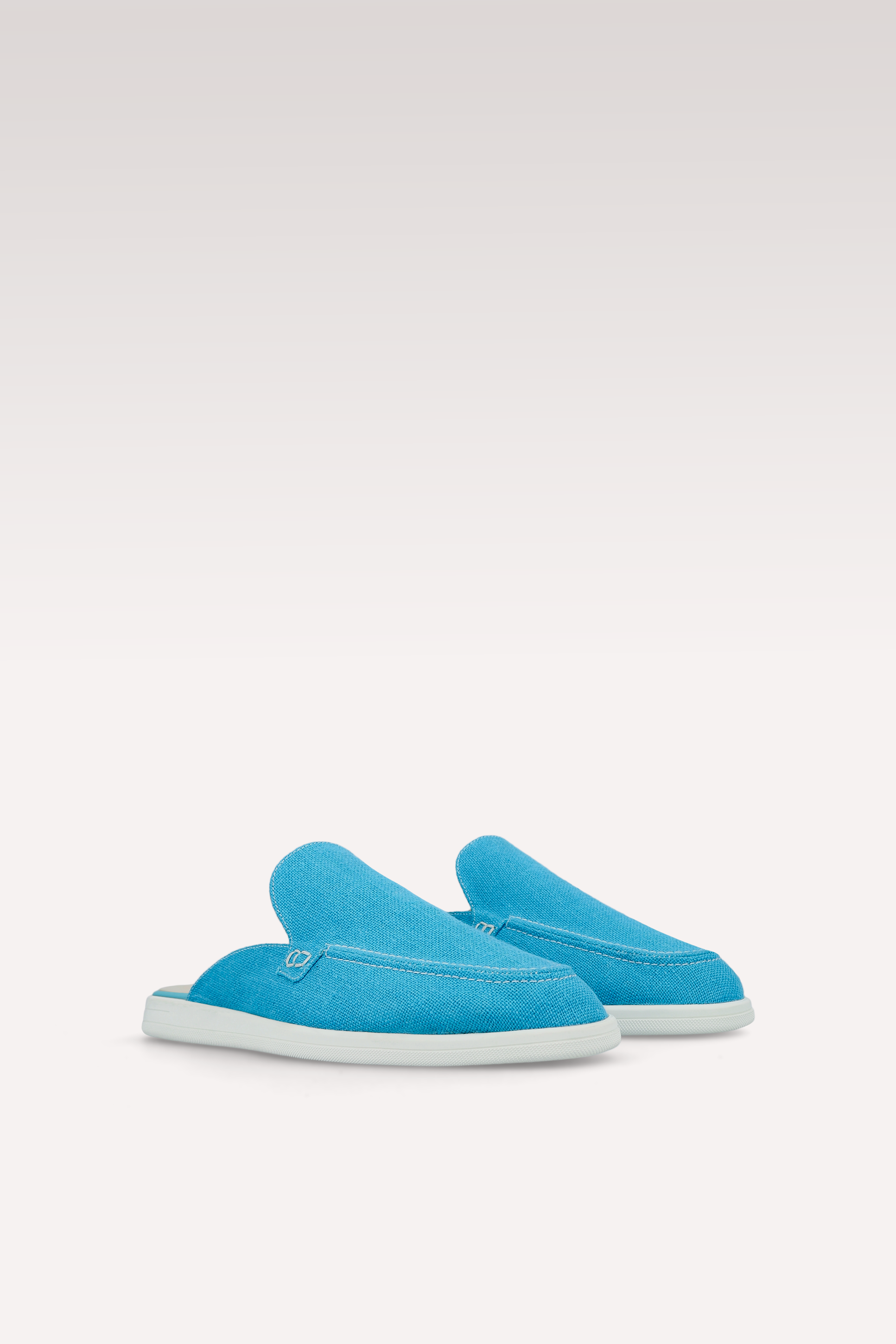 MONZA BLUE LINEN MULES