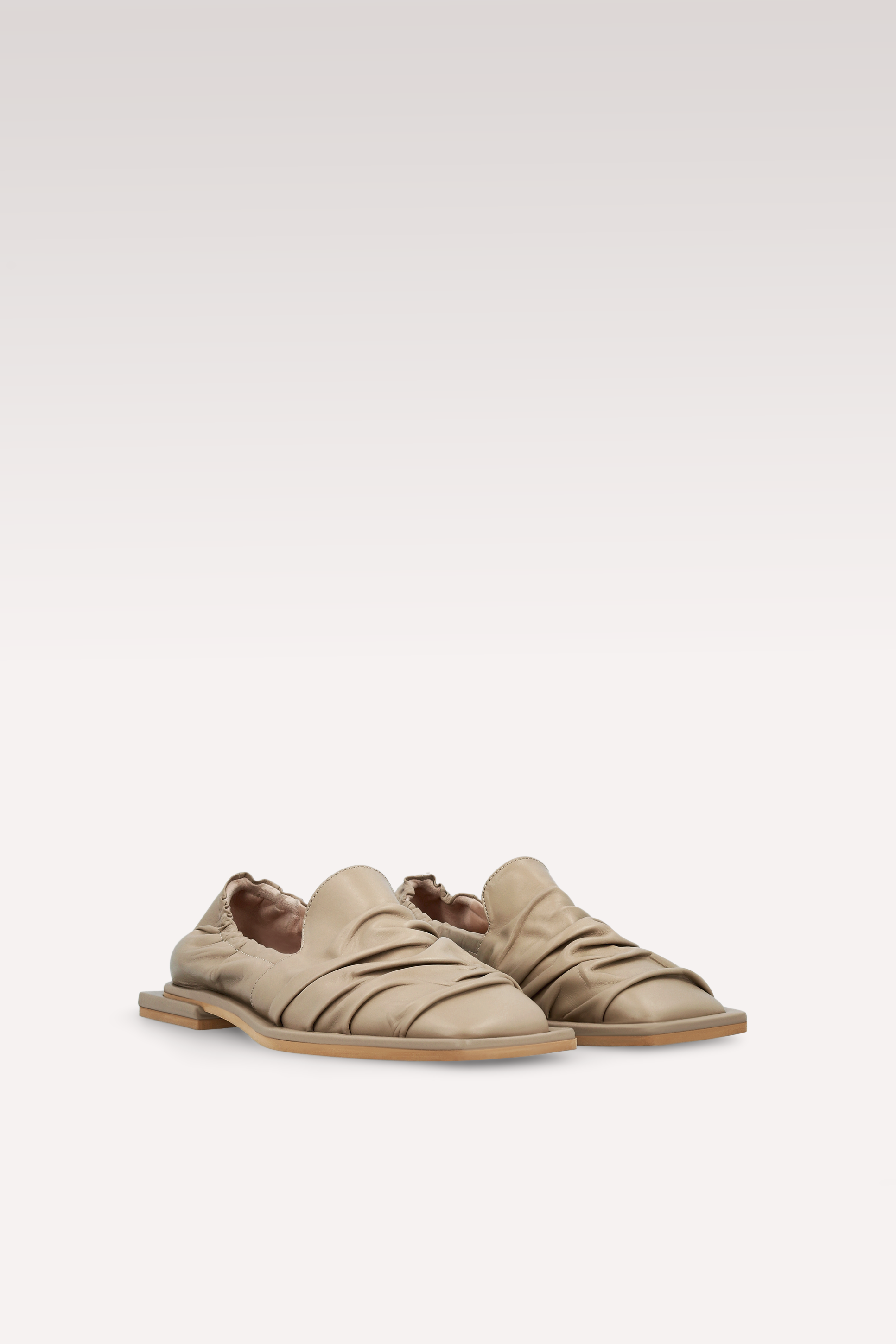 GETA TAUPE LEATHER LOAFERS