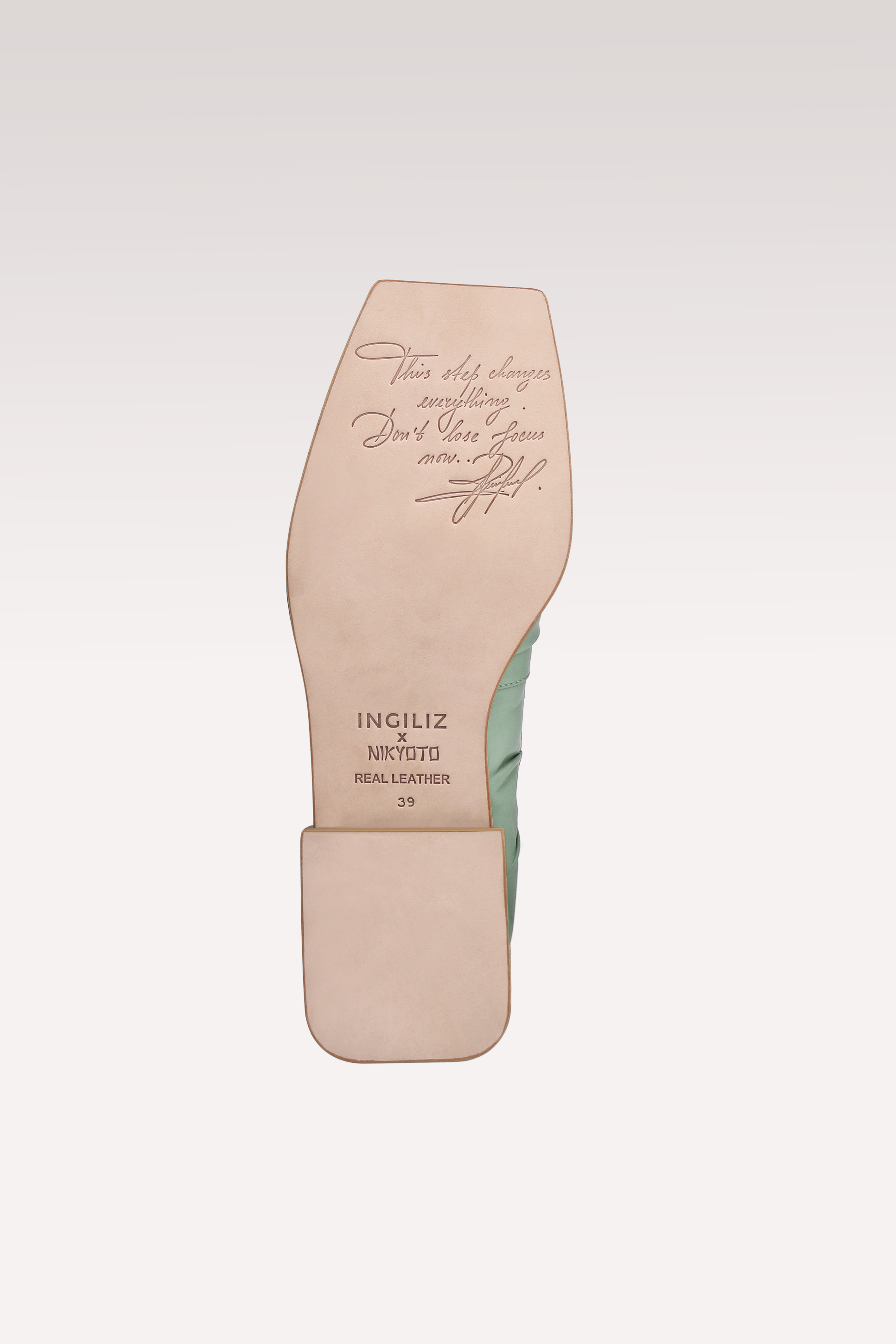 GETA MINT LEATHER LOAFERS