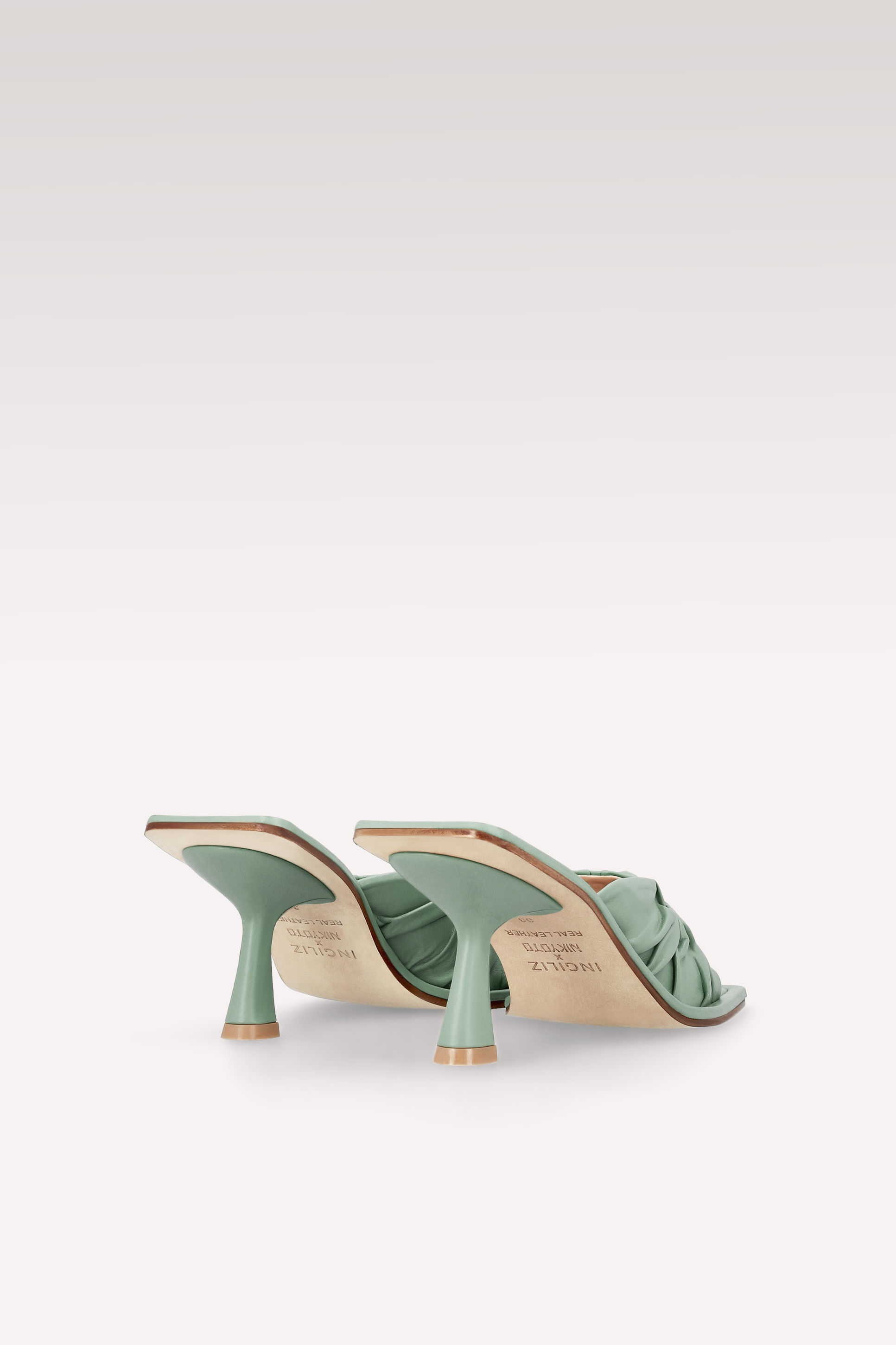 ZORI MINT LEATHER MULES