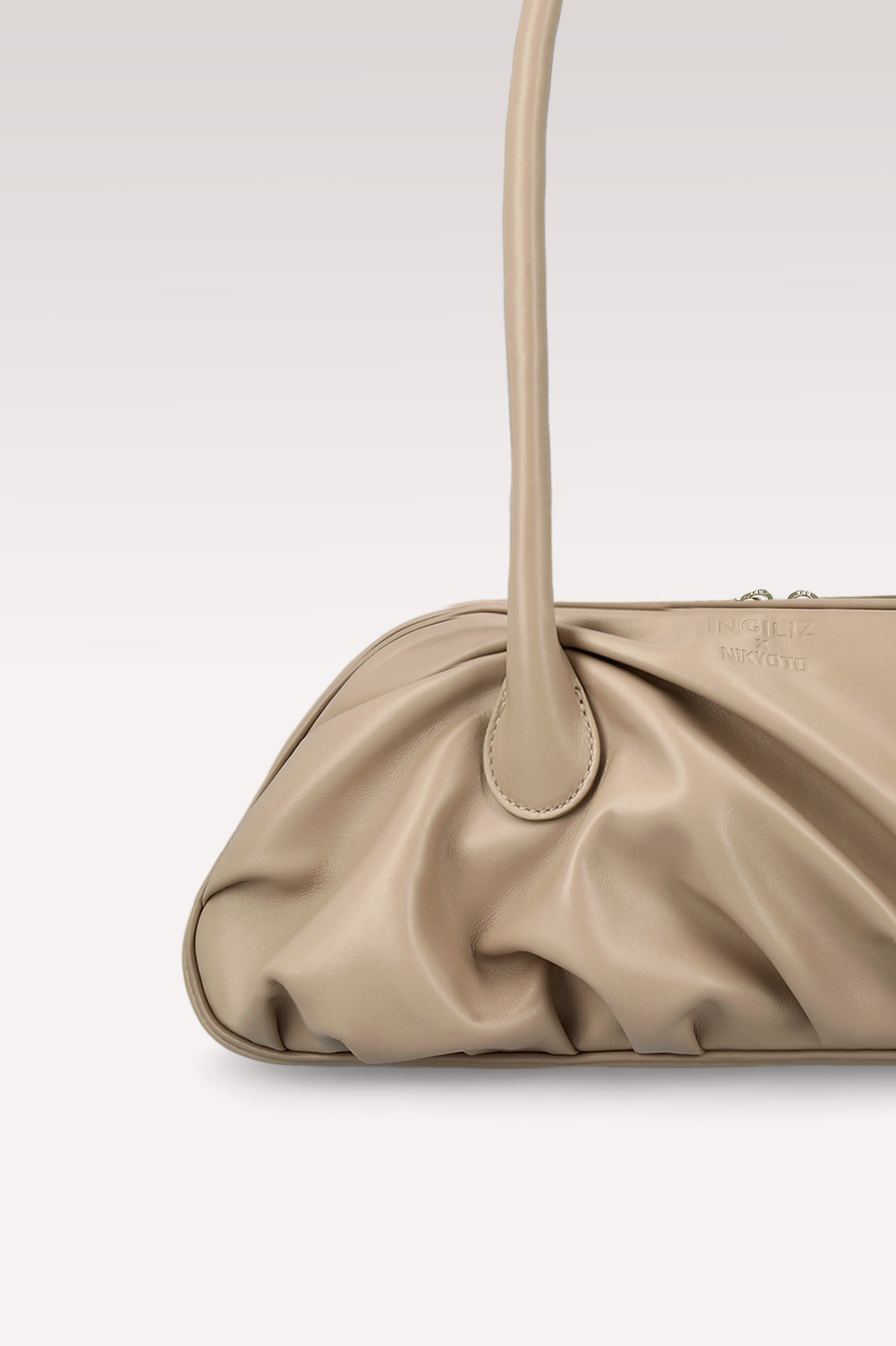 NAMI BEIGE NAPPA LEATHER SHOULDER BAG