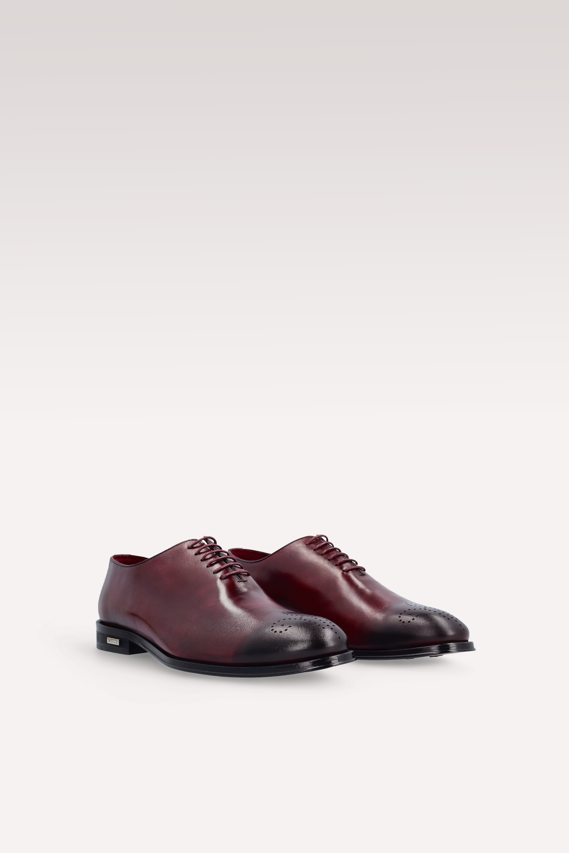 PRATO 01 BORDEAUX LEATHER OXFORD SHOES