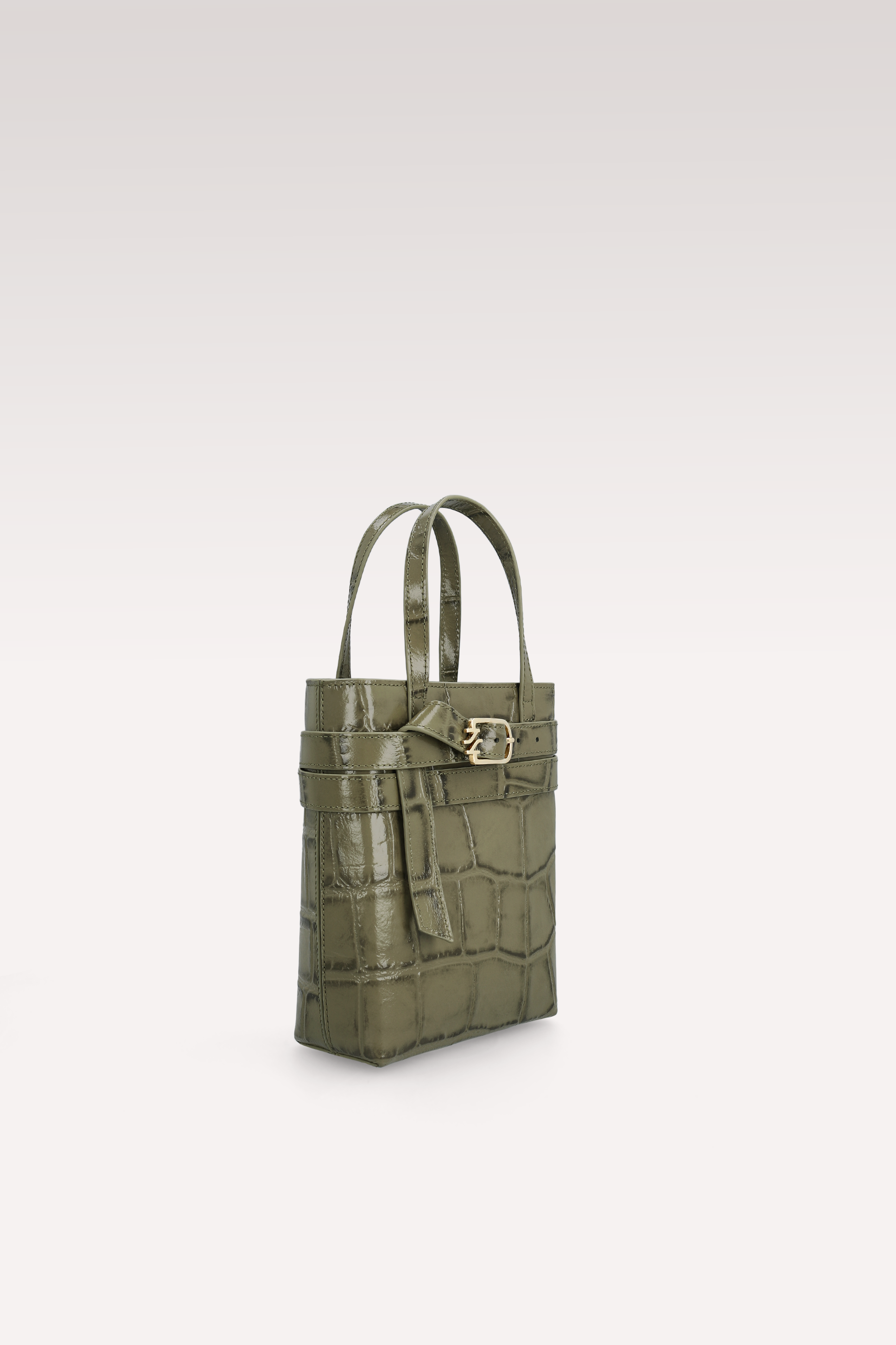 ORIANA OLIVIE STIVALETTI IN PELLE GOFFRATA COCCO E BORSA A TRACOLLA CARRIE