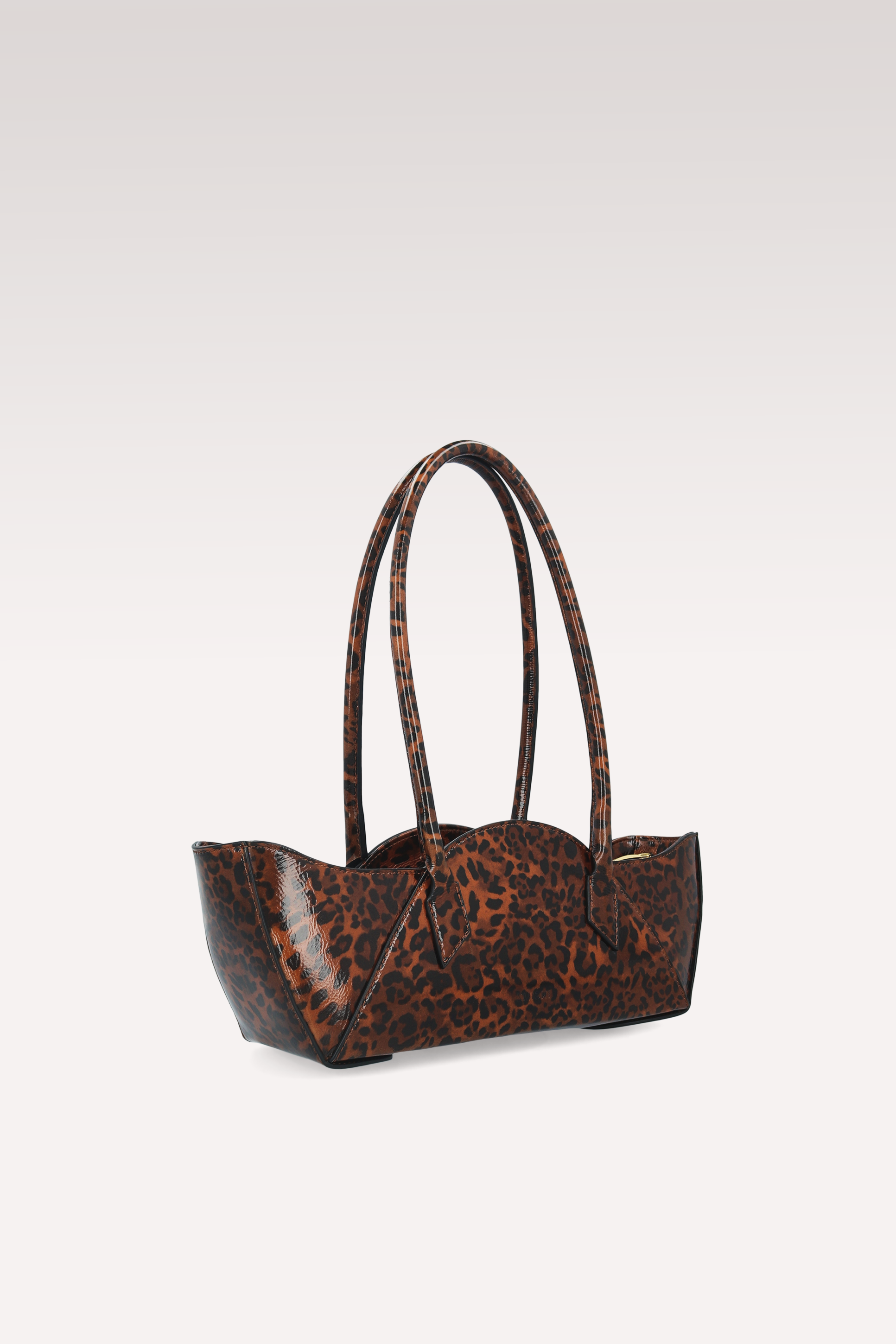 BORSA A TRACOLLA IN PELLE CON STAMPA LEOPARDATA MARRONE DAISY