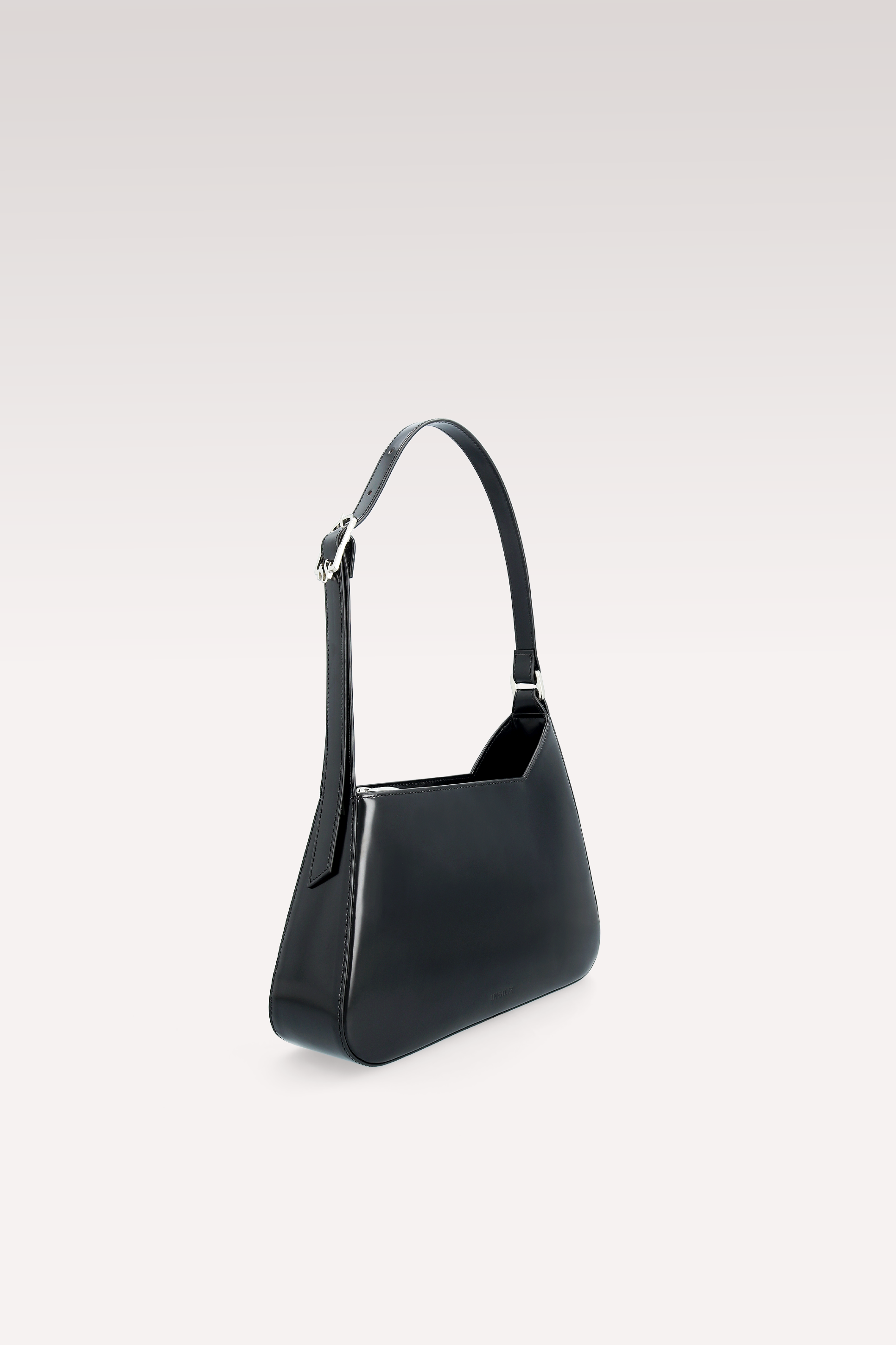 BORSA A TRACOLLA DALIA IN PELLE SEMI VERNICIATA NERA