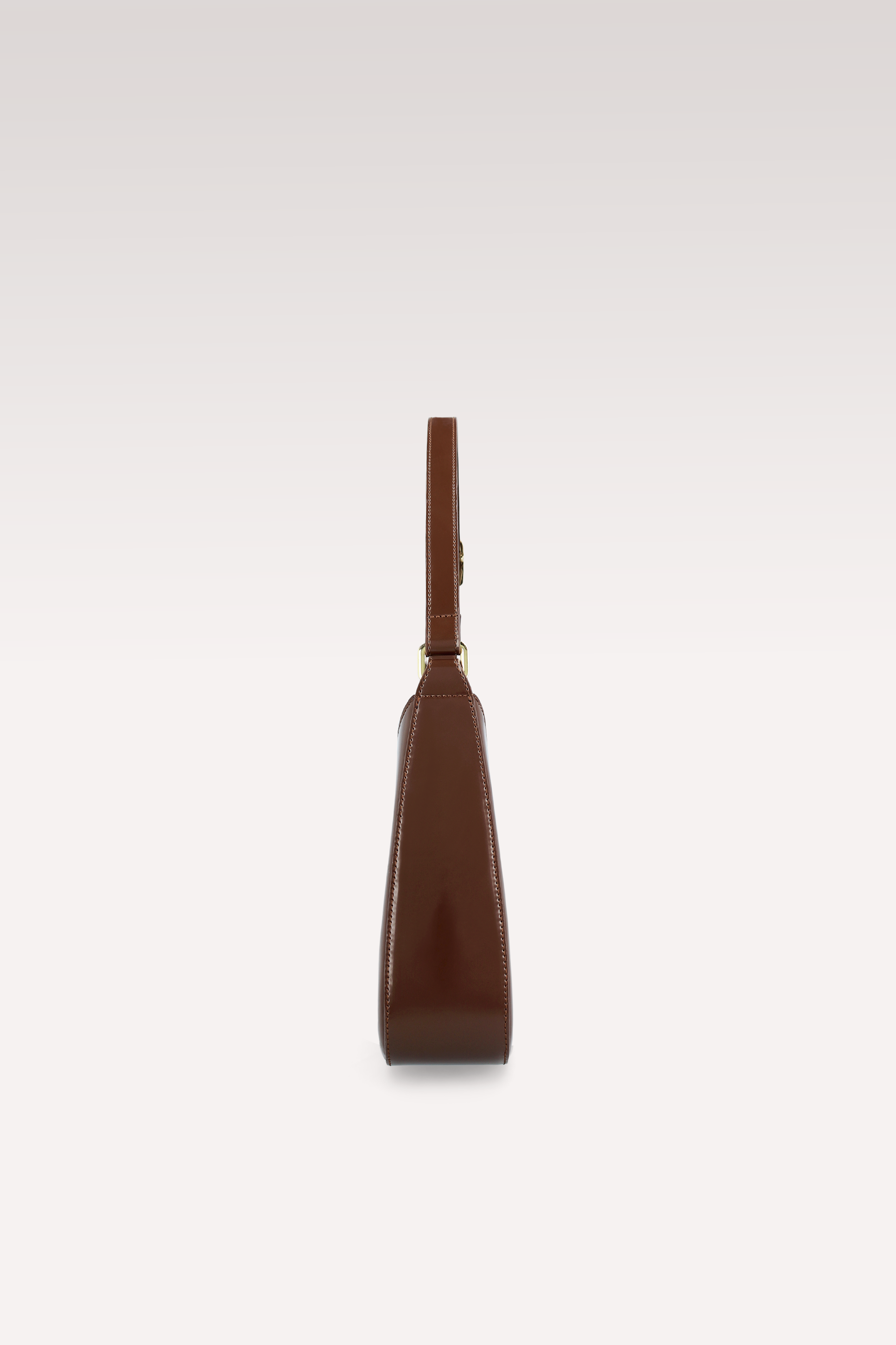 BORSA A TRACOLLA DALIA IN PELLE SEMI VERNICIATA MARRONE