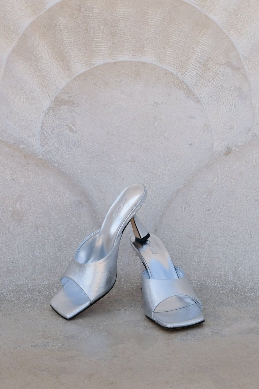 MULES RENY IN PELLE METALLIZZATA ARGENTO