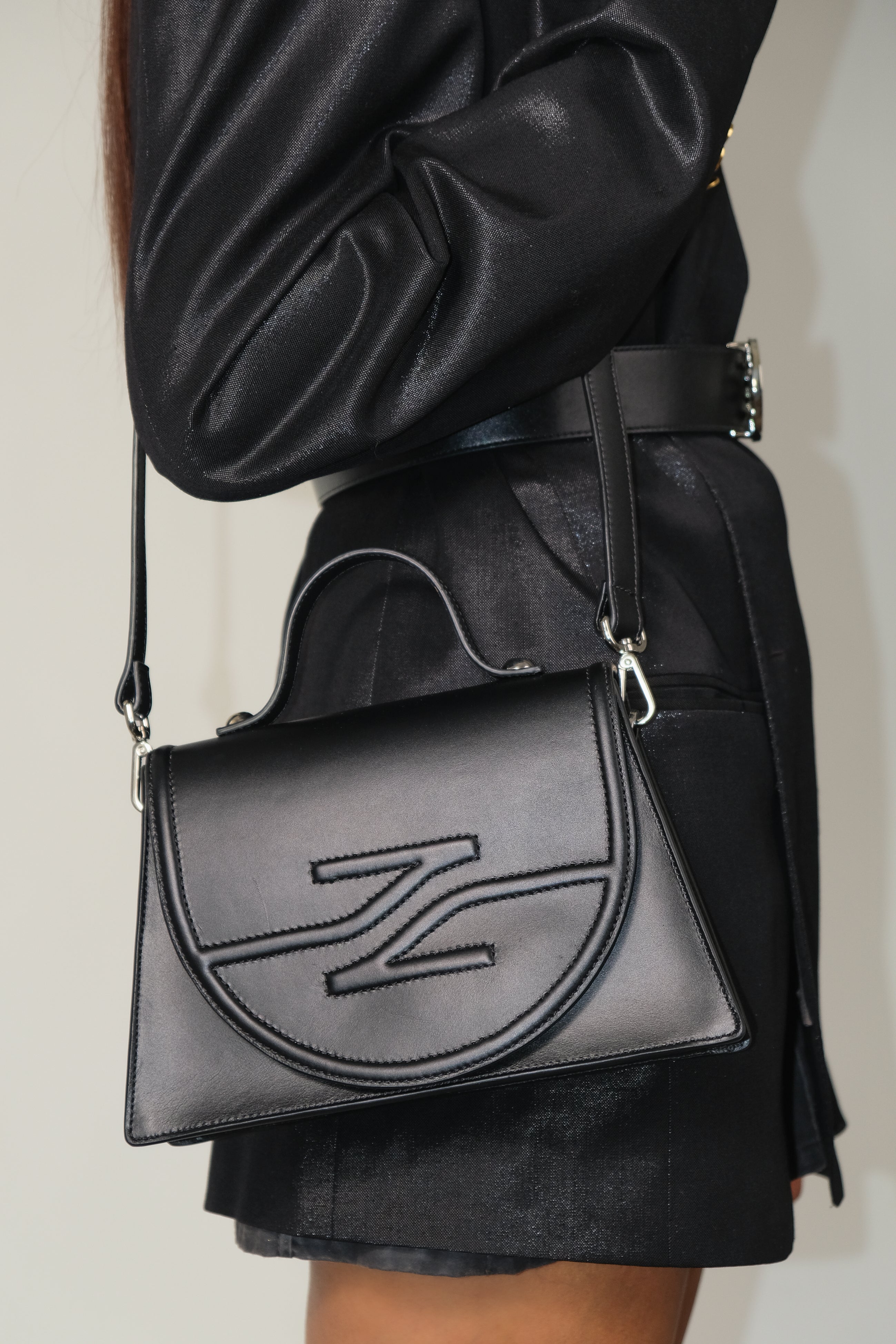 BORSA A TRACOLLA COLETTE IN PELLE NAPPA NERA