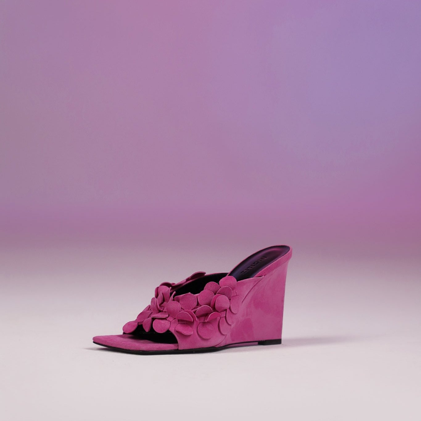 ZILLY 01 MULES IN PELLE SCAMOSCIATA FUCSIA