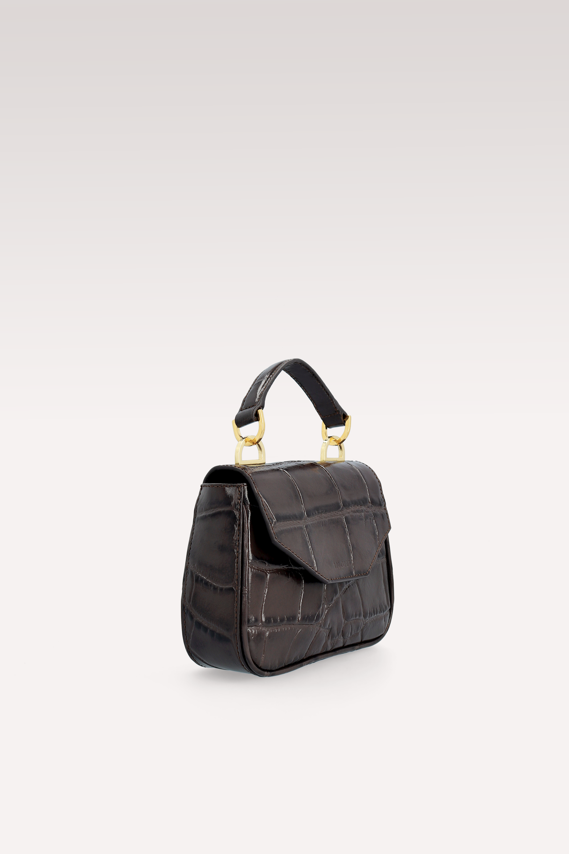 MINI BORSA MILLY BROWN IN PELLE STAMPATA COCCO