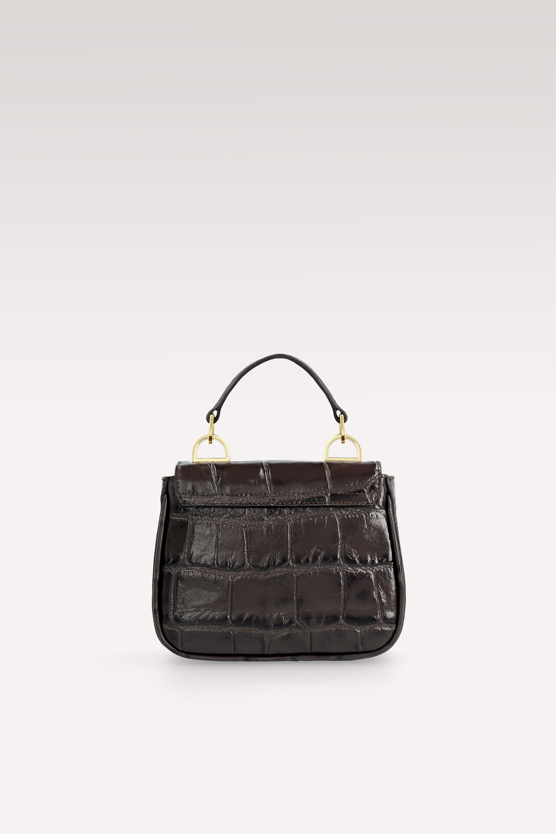 MINI BORSA MILLY BROWN IN PELLE STAMPATA COCCO