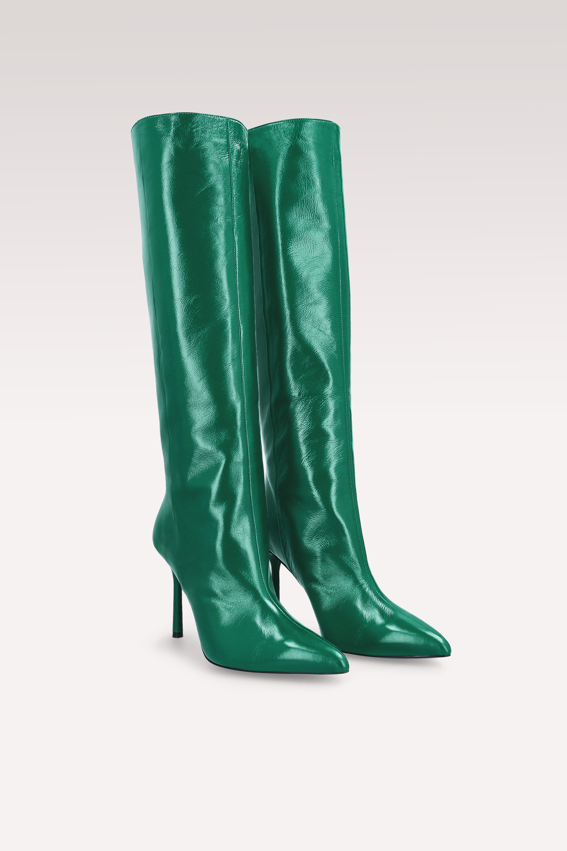 STIVALI ABA TUBO 01 VERDE IN VERNICE SCHIACCIATA