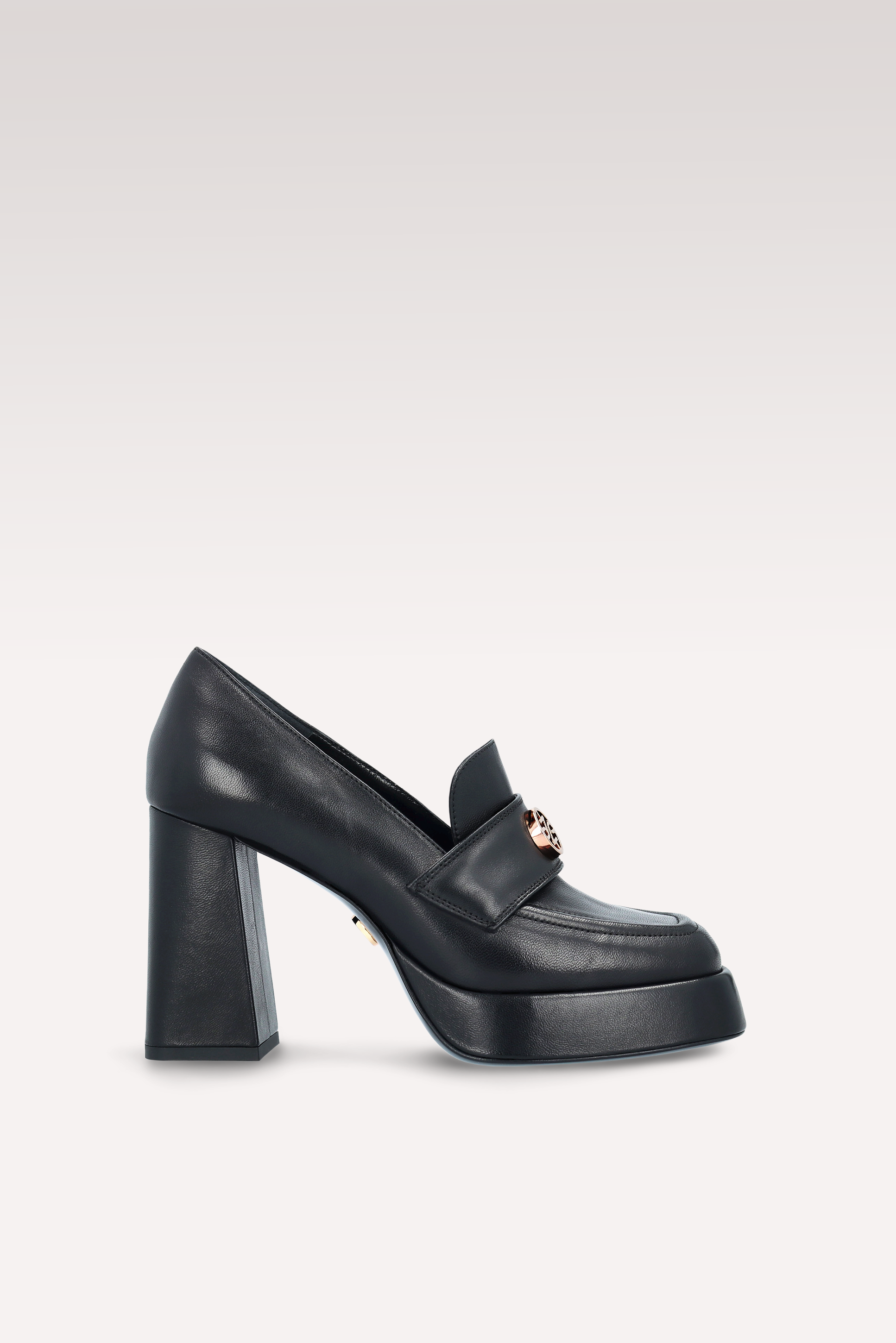 CINDY MOK 02 BLACK SMOOTH LEATHER PLATFORM PUMPS