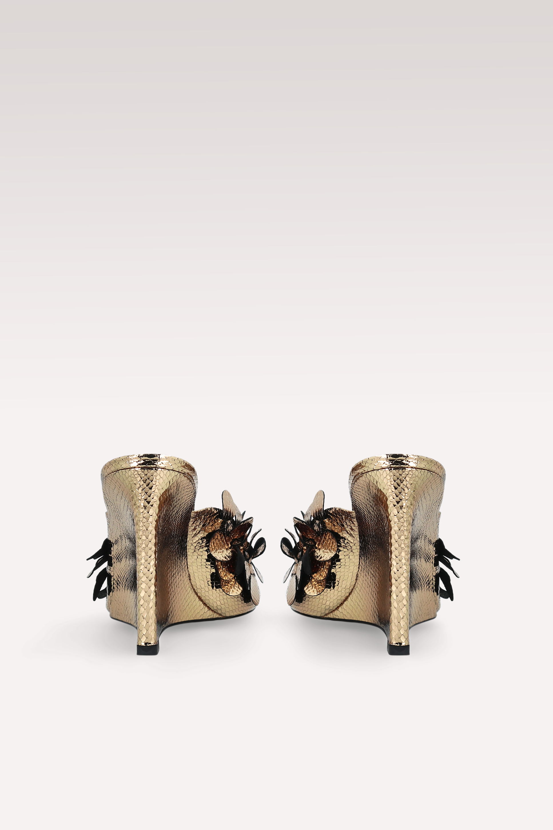 ZILLY 01 MINI VIPER MIRROR MULES IN PELLE ORO