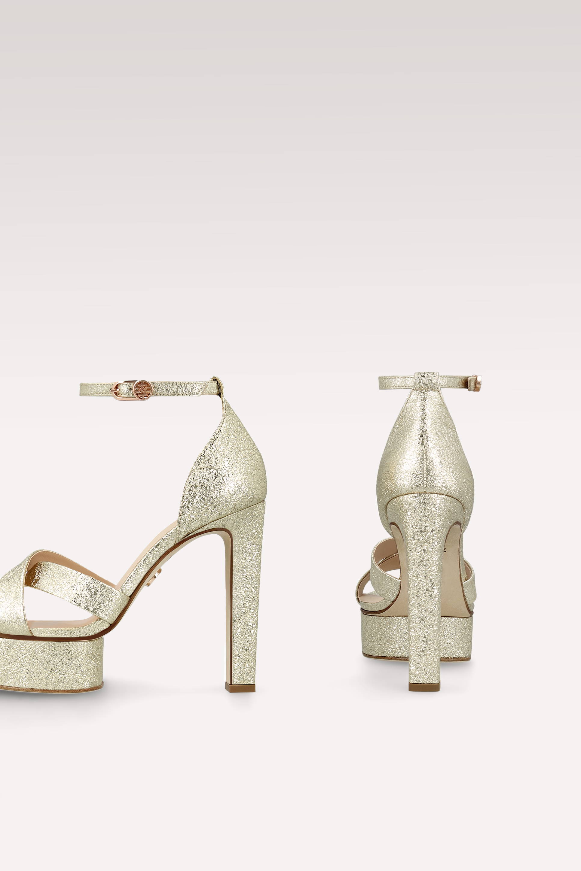 PATTY 03 GOLD METALLIC LEATHER PLATFORM SANDALS