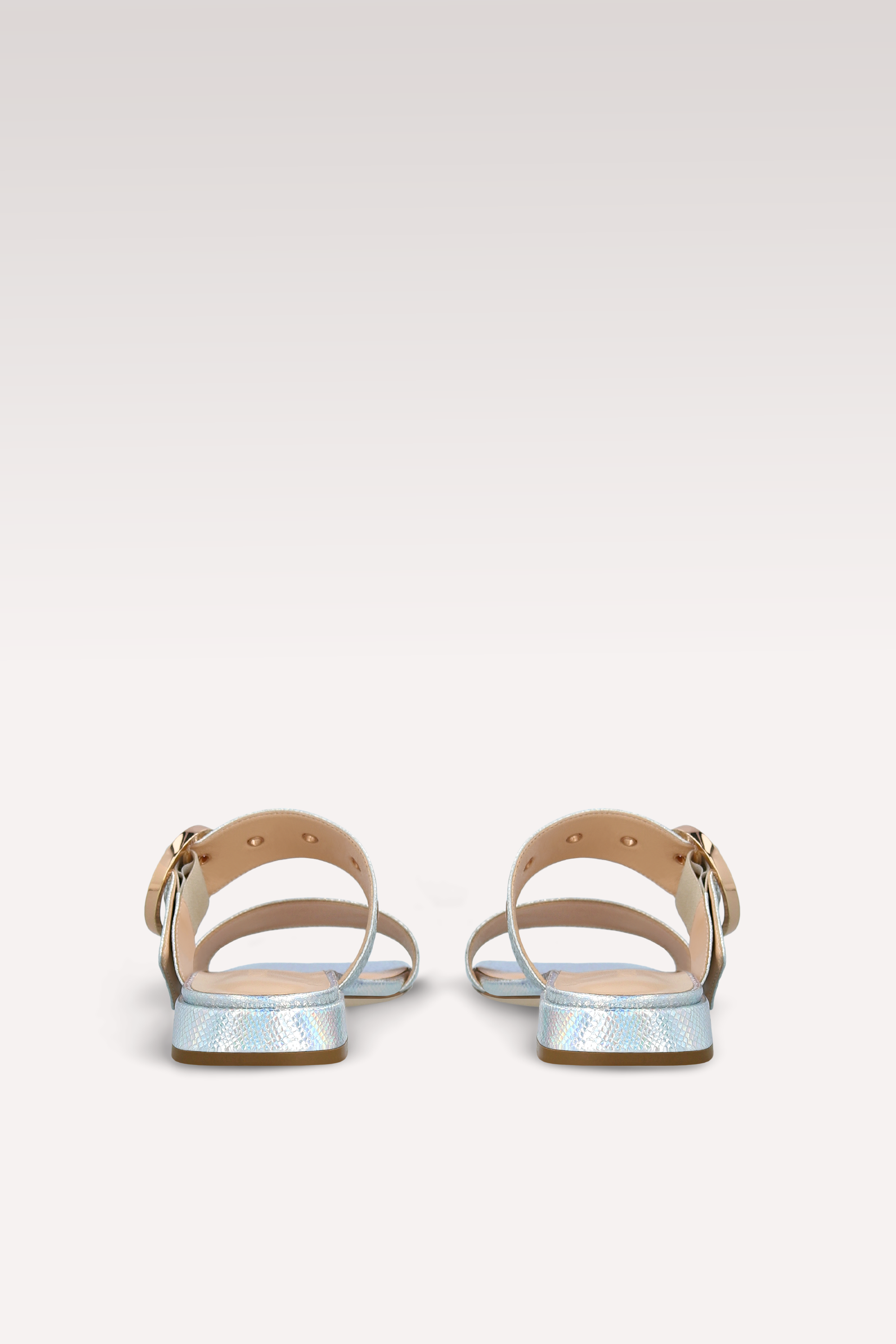 MULES LUNA IN PELLE GOFFRATA ARGENTO