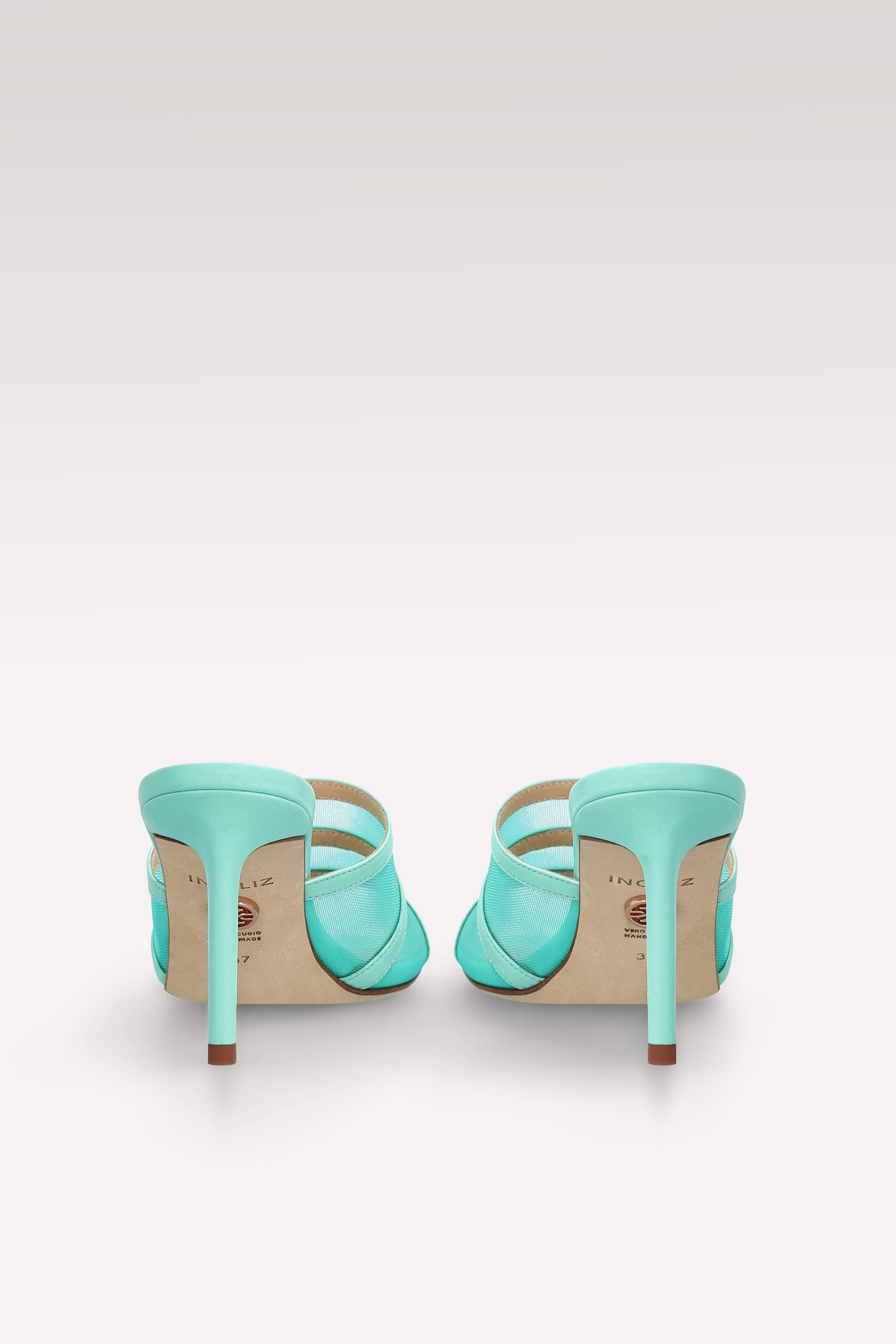 MULES ADELINE IN PELLE E RETE VERDI