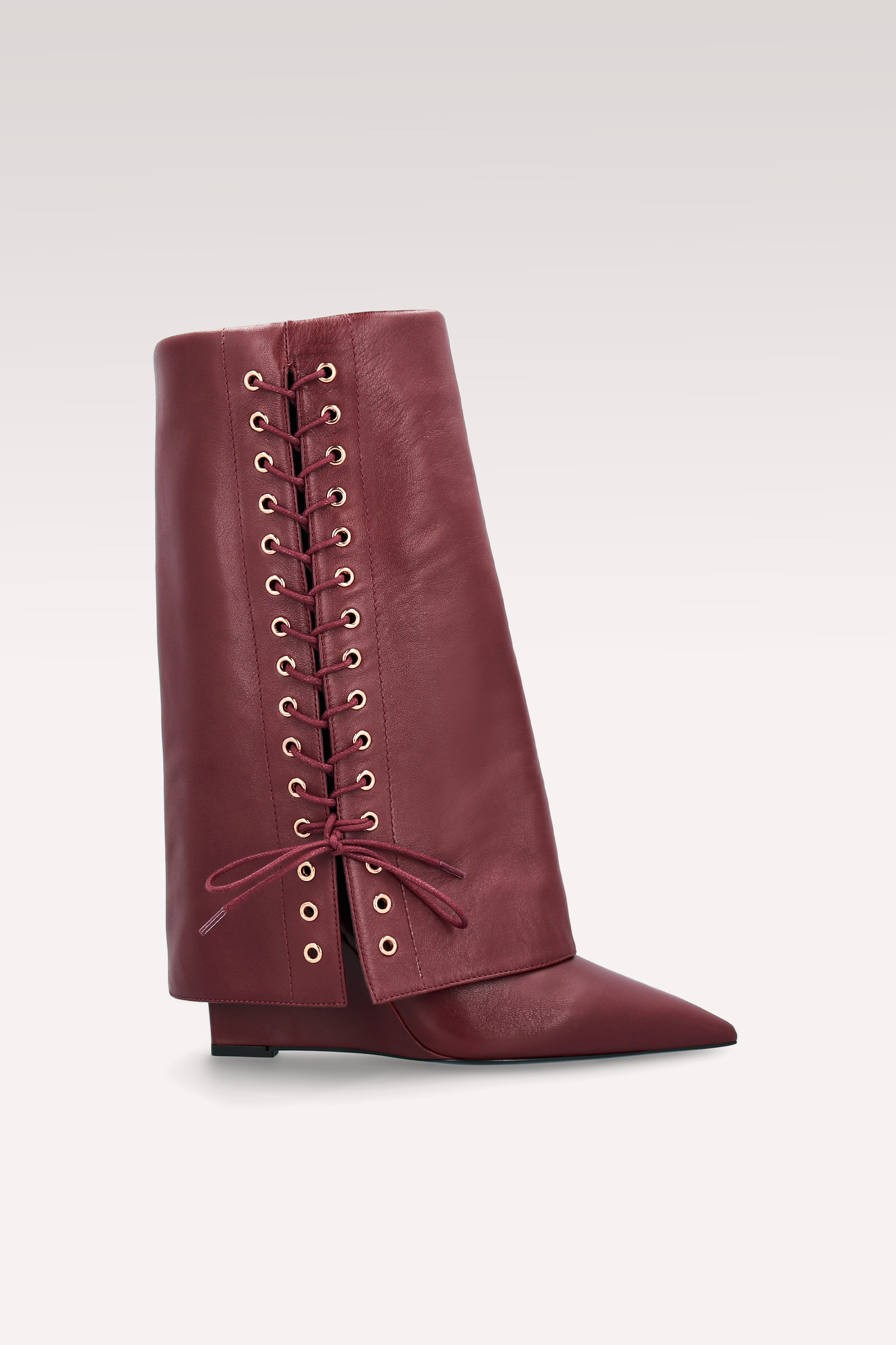 STIVALI CON TACCO IN PELLE LISCIA ZEUDI 03 BORDEAUX