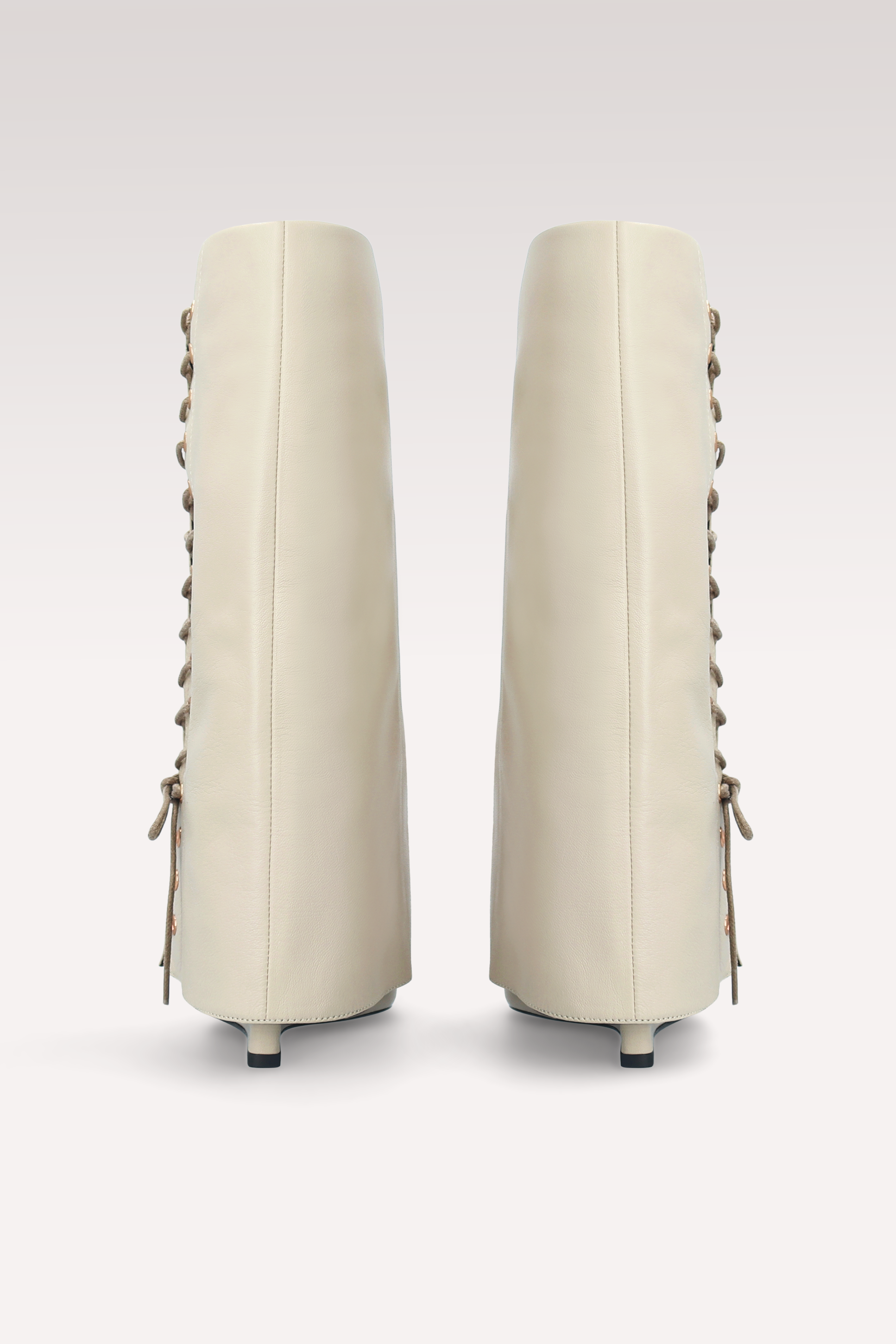 STIVALI CON TACCO IN PELLE LISCIA BEIGE ZEUDI 03