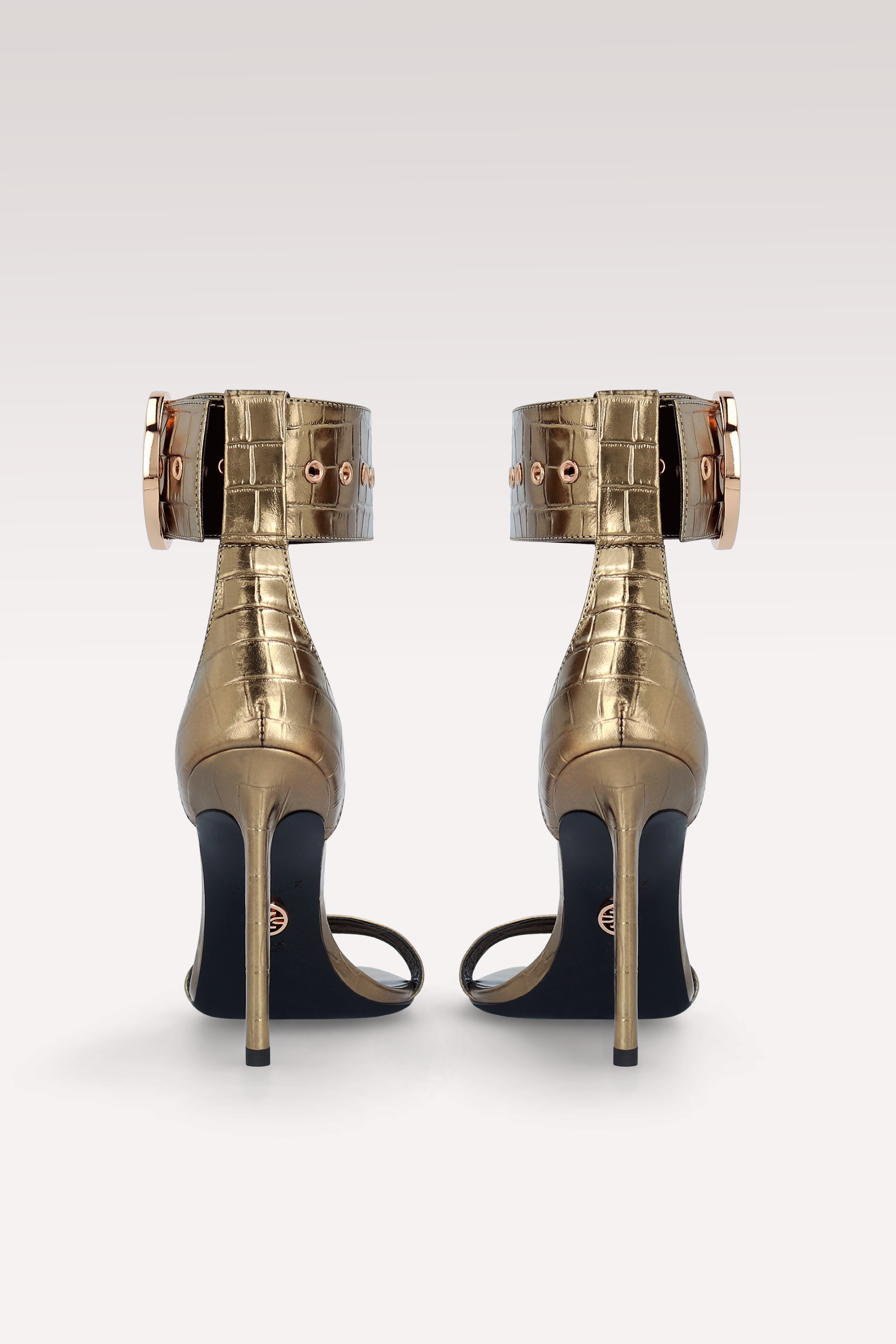 SANDALI ADELE 01 IN PELLE STAMPATA COCCO BRONZO