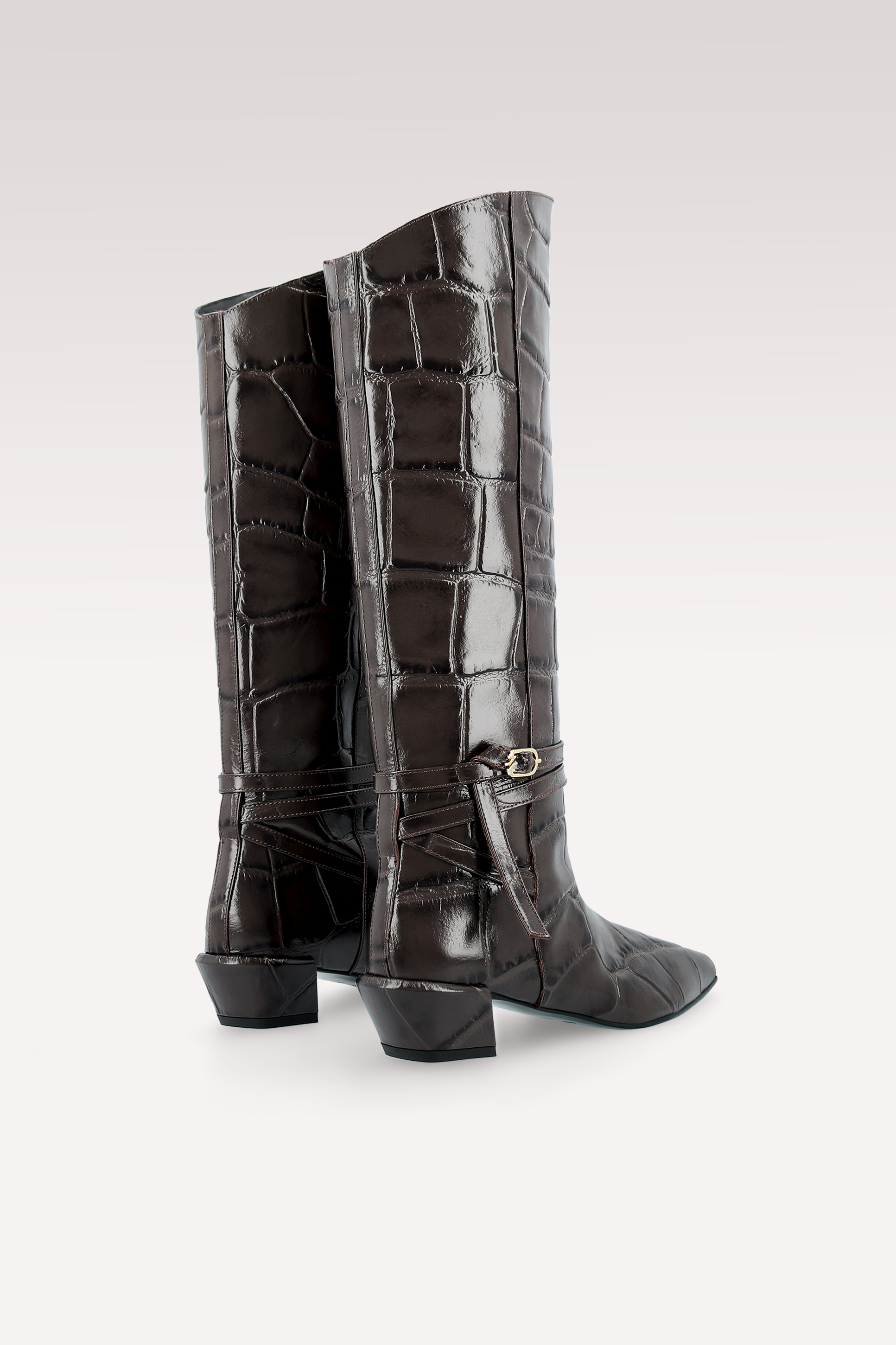 STIVALI IN PELLE STAMPATA COCCO EMMA BROWN