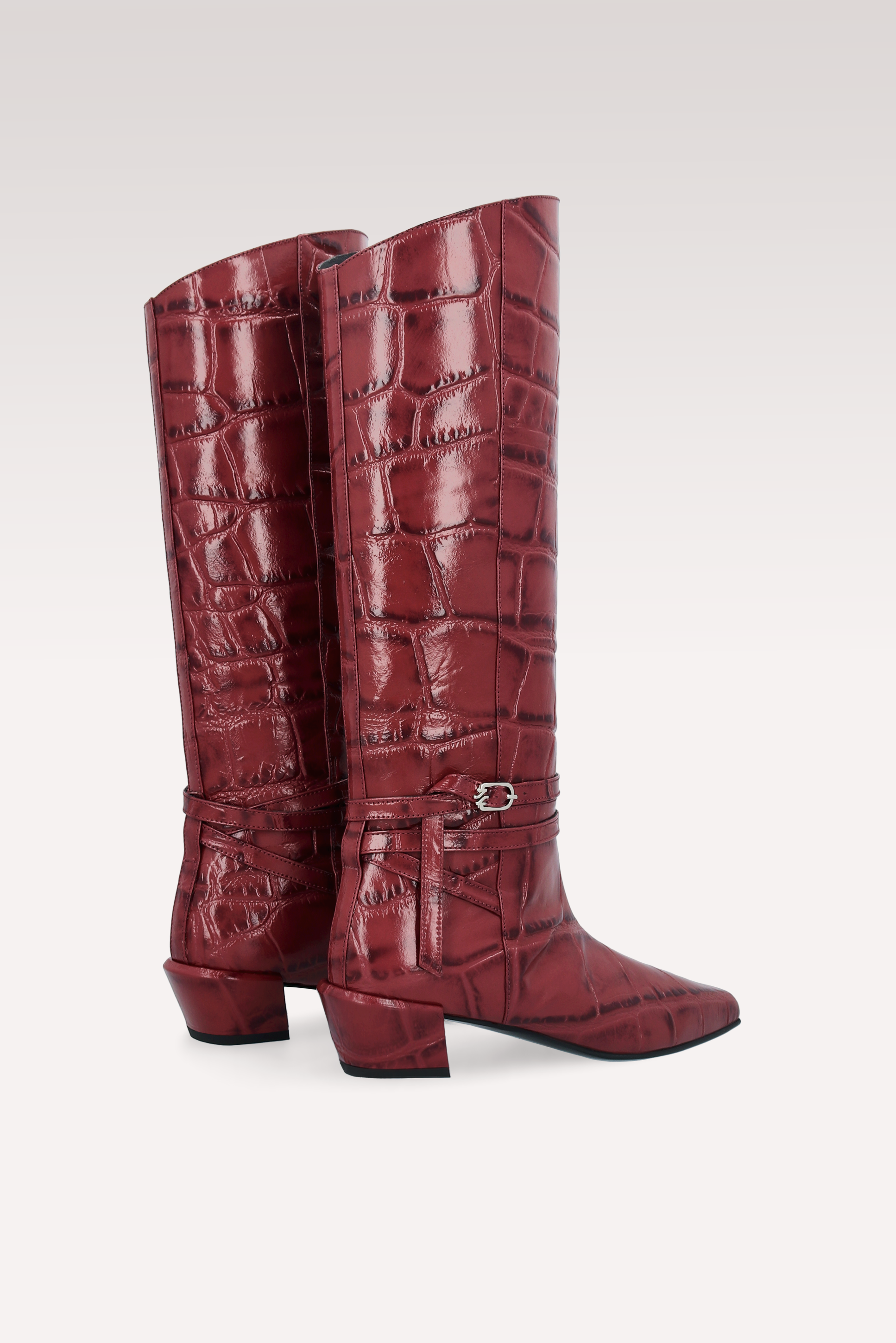 STIVALI IN PELLE STAMPATA COCCO EMMA CHERRY