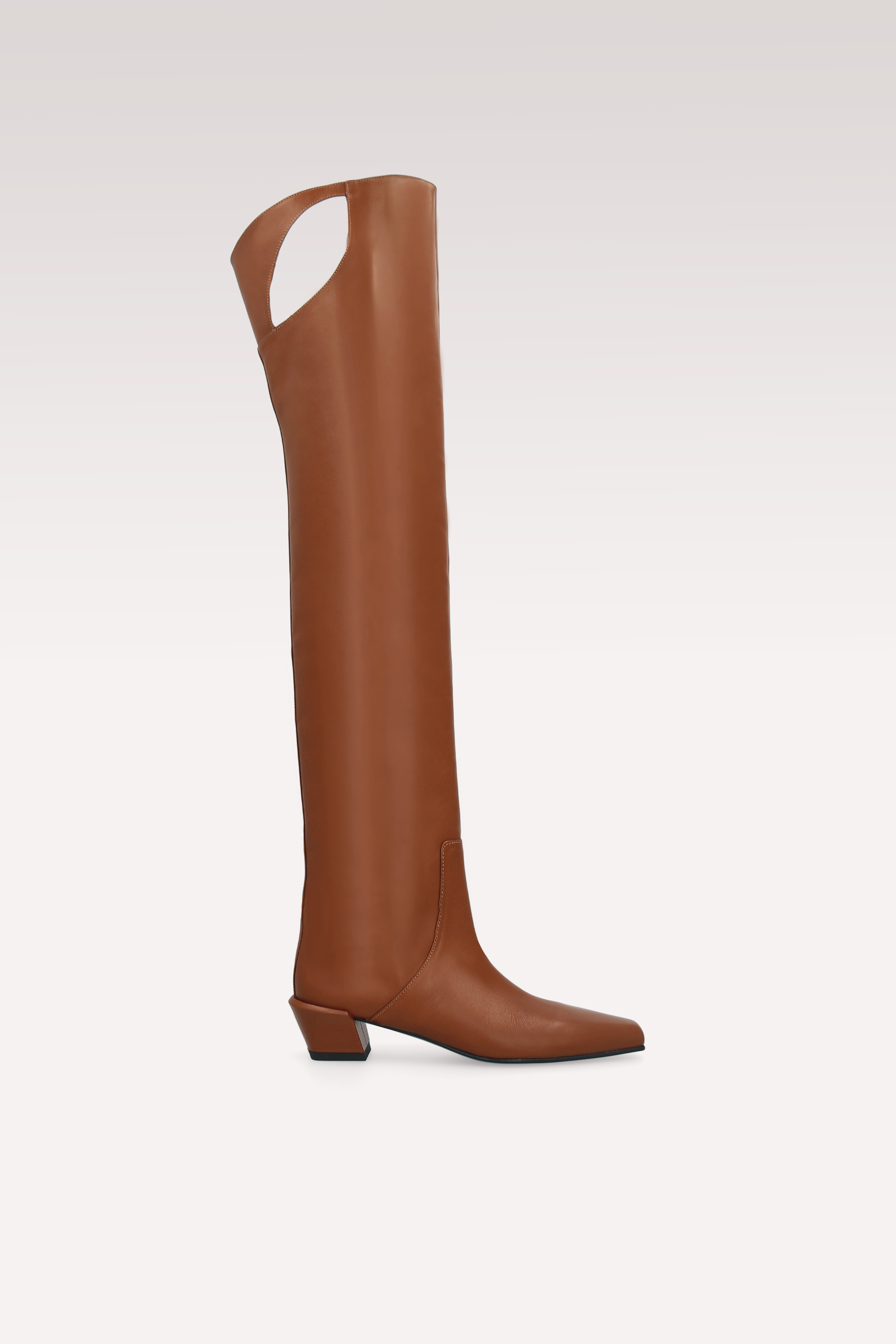 STIVALI OVERKNEE IN PELLE NAPPA MARRONE EDEN
