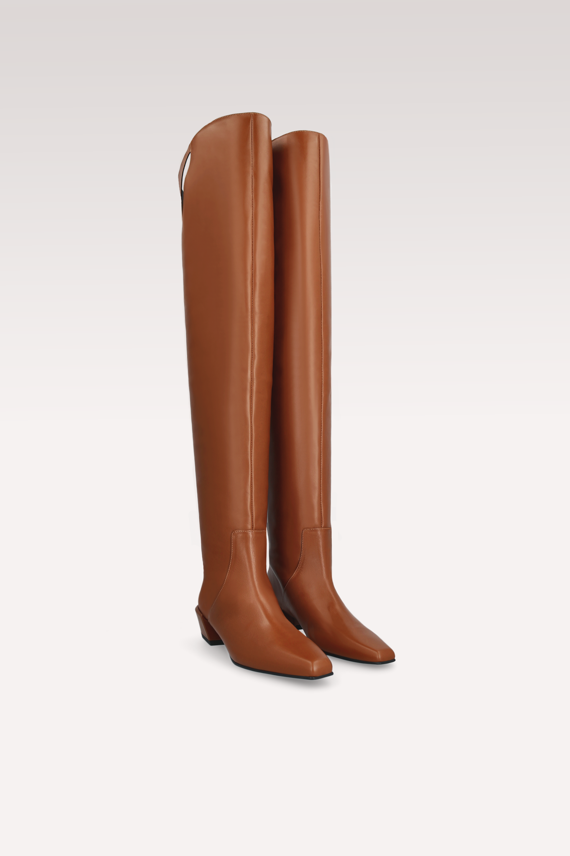 STIVALI OVERKNEE IN PELLE NAPPA MARRONE EDEN