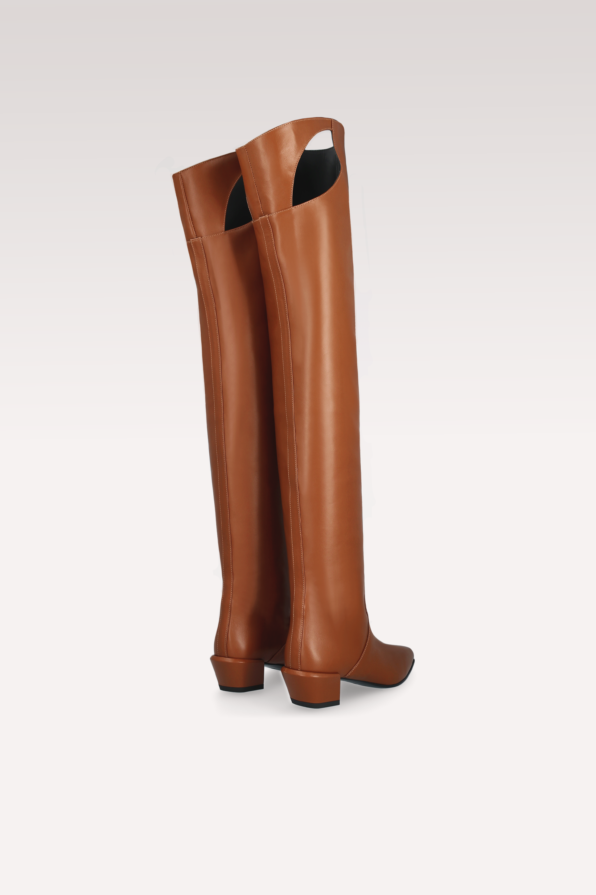 STIVALI OVERKNEE IN PELLE NAPPA MARRONE EDEN