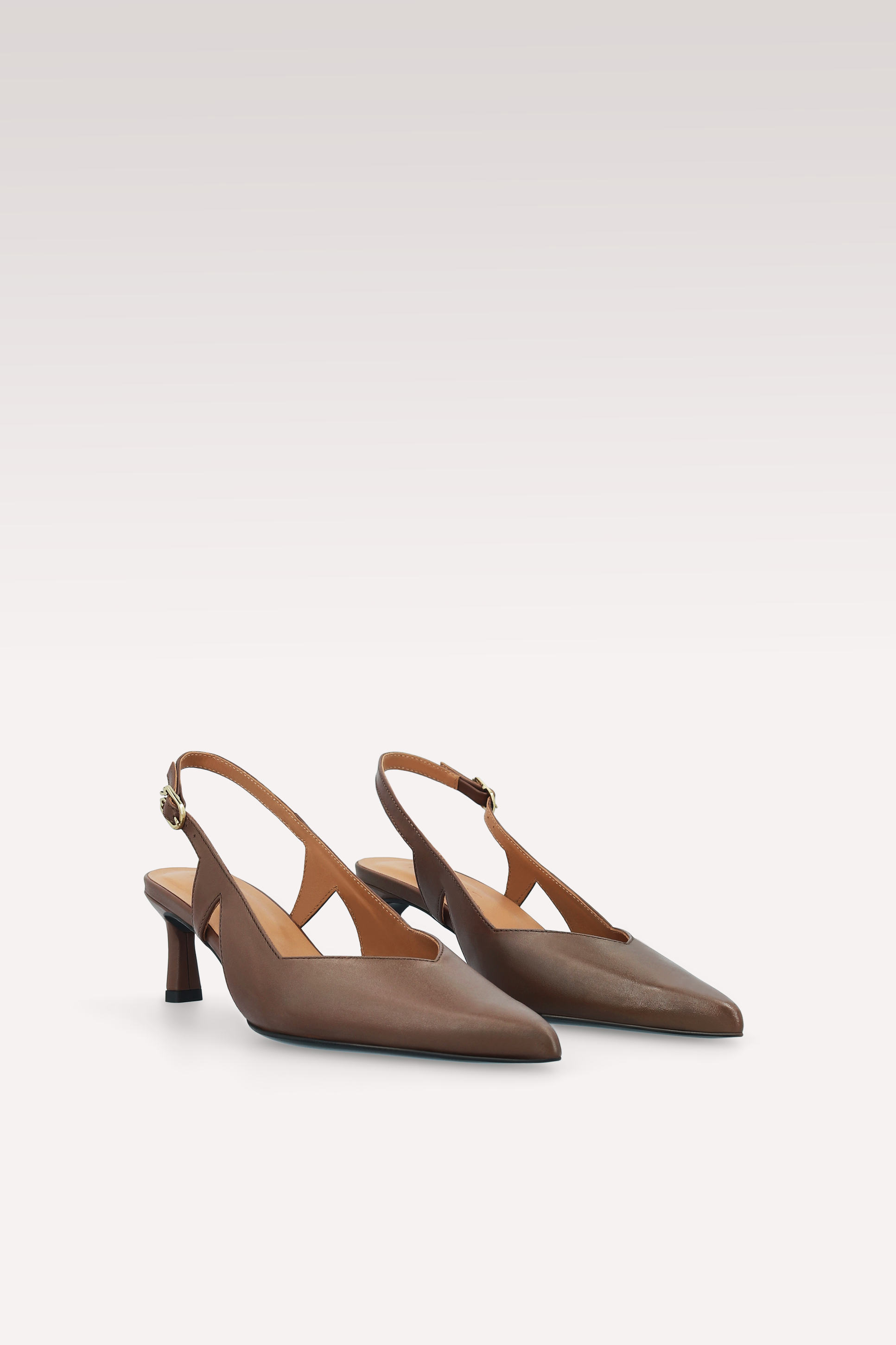 DÉCOLLETÉ CON CINTURINO IN PELLE STAMPA LEOPARDATA MARRONE ORCHIDEA