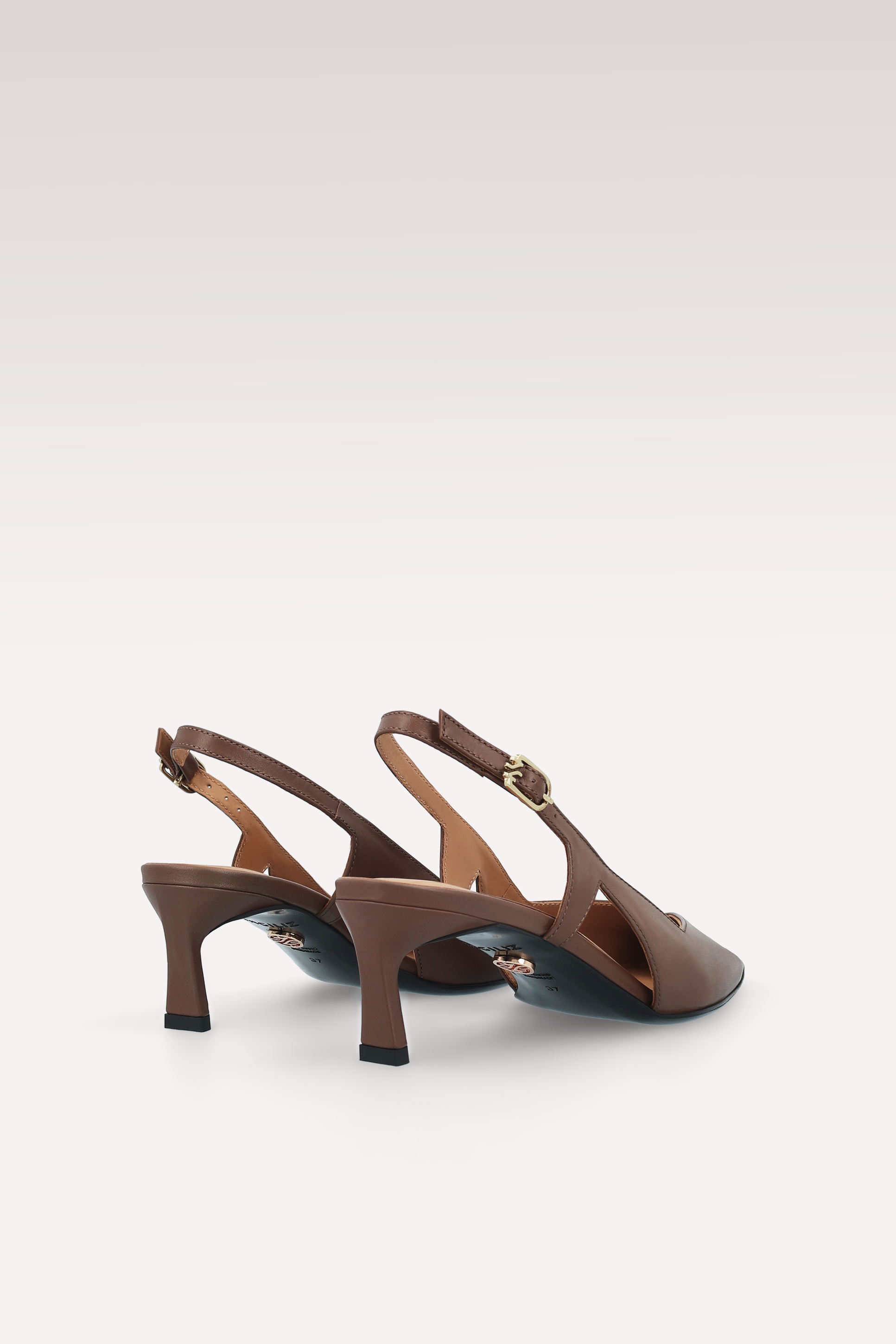 DÉCOLLETÉ CON CINTURINO IN PELLE STAMPA LEOPARDATA MARRONE ORCHIDEA