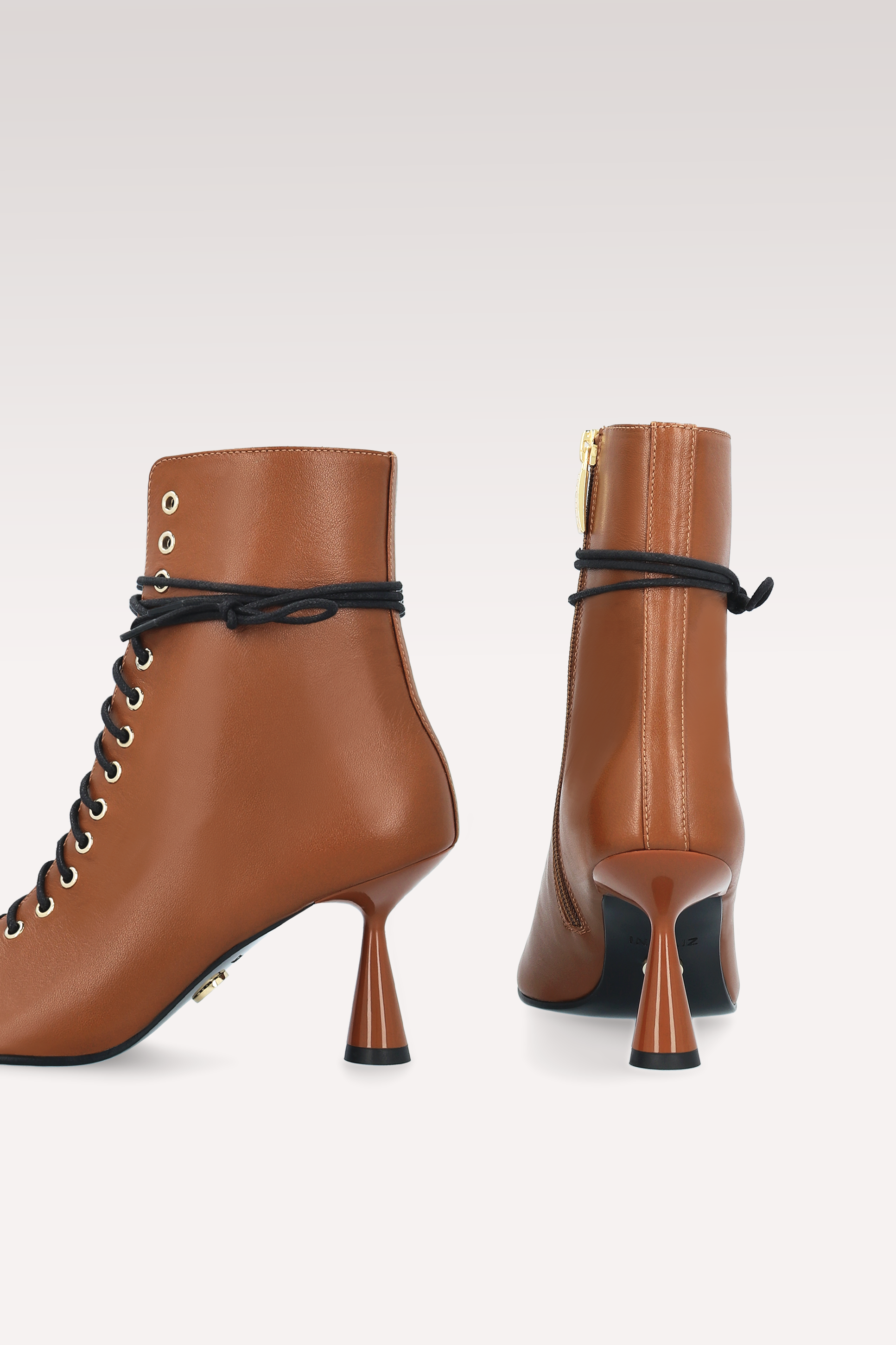 STIVALETTI IN PELLE NAPPA MARRONE ZOE