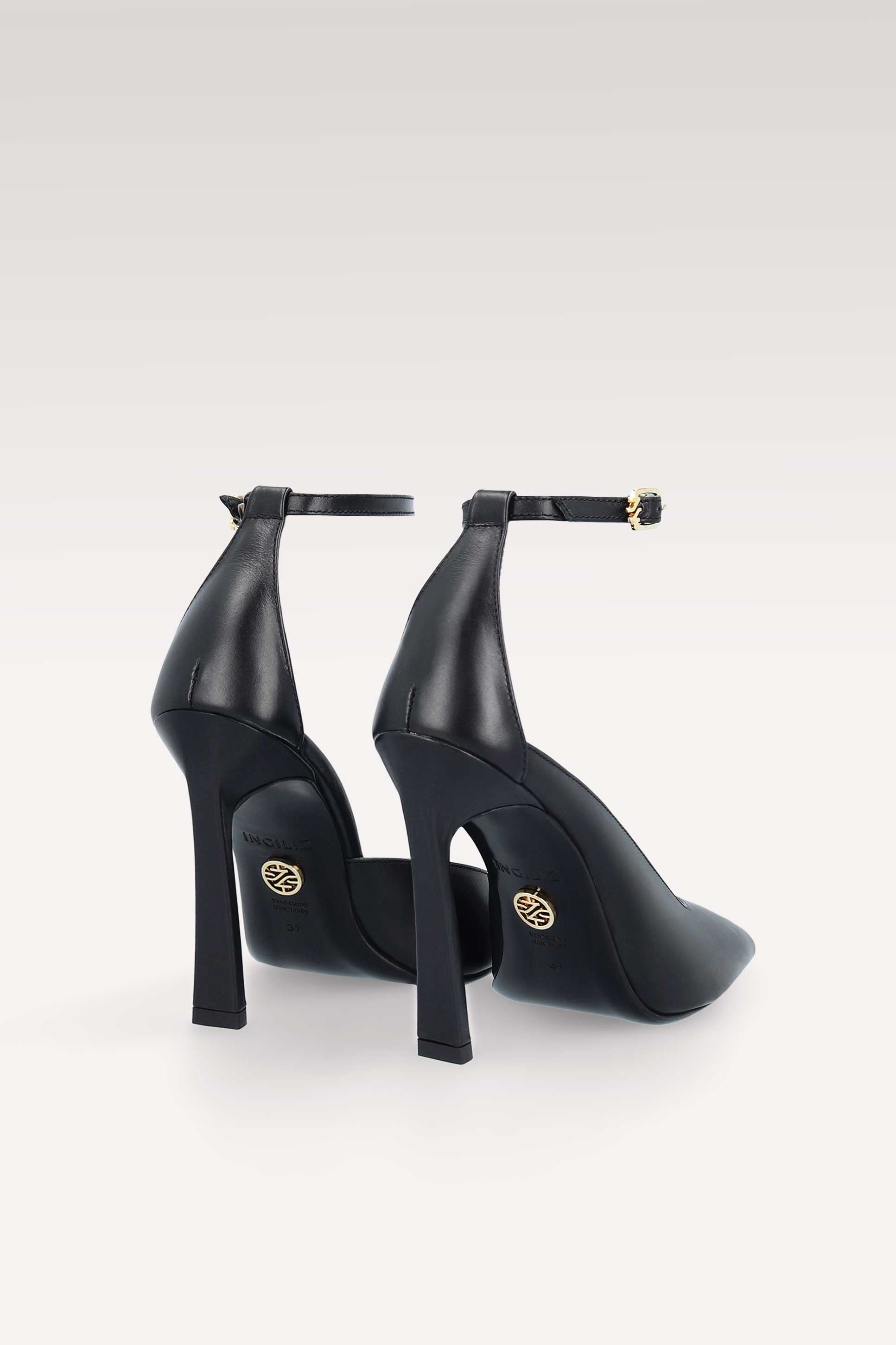 NORA BLACK NAPPA LEATHER PUMPS, COLETTE CROSSBODY BAG AND KENNIE REVERSABLE BELT